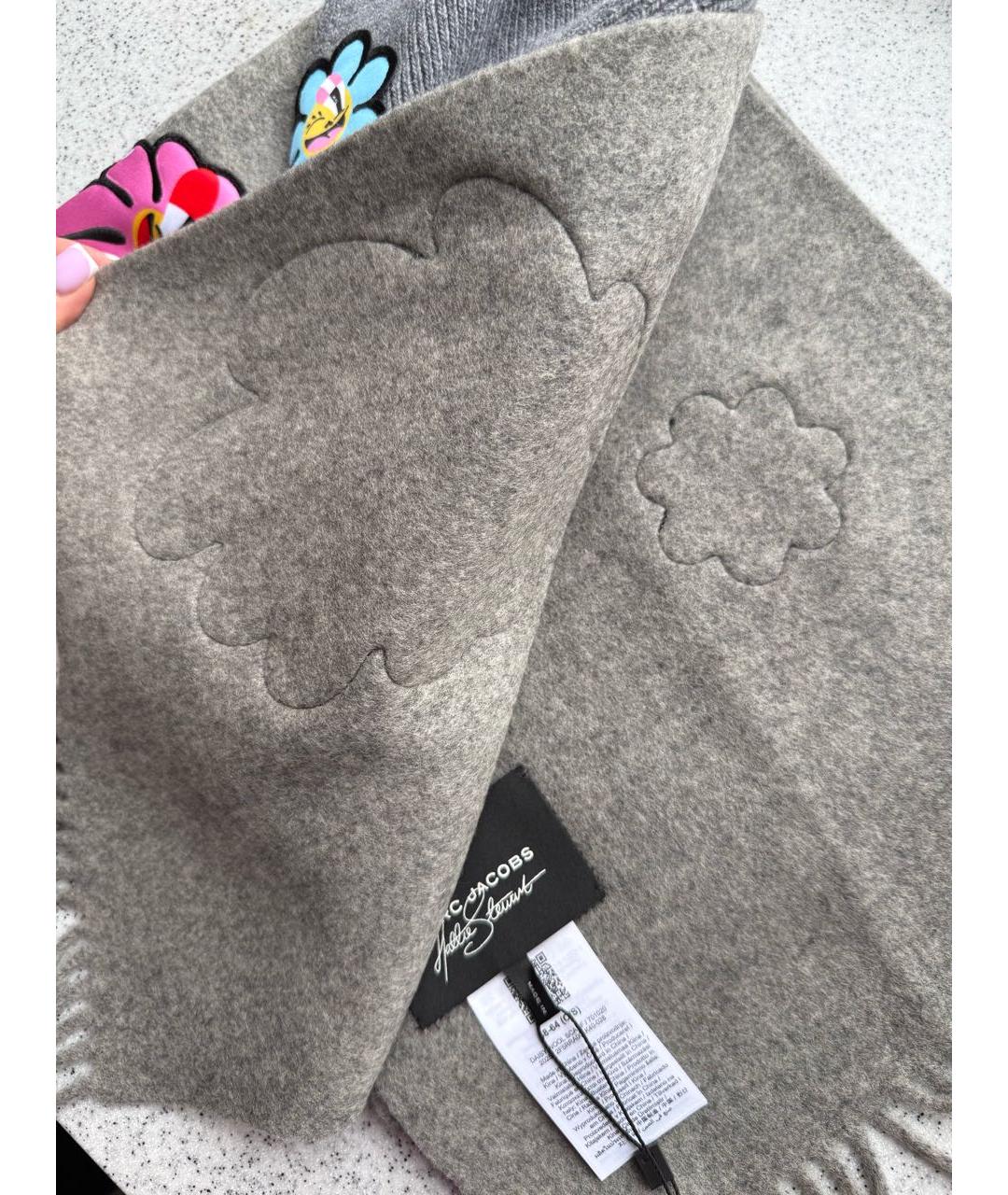 MARC JACOBS Серый шерстяной шарф, фото 2