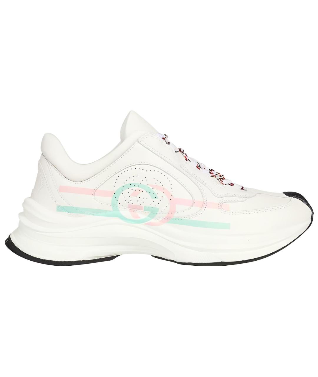 GUCCI Белые кожаные кроссовки, фото 1