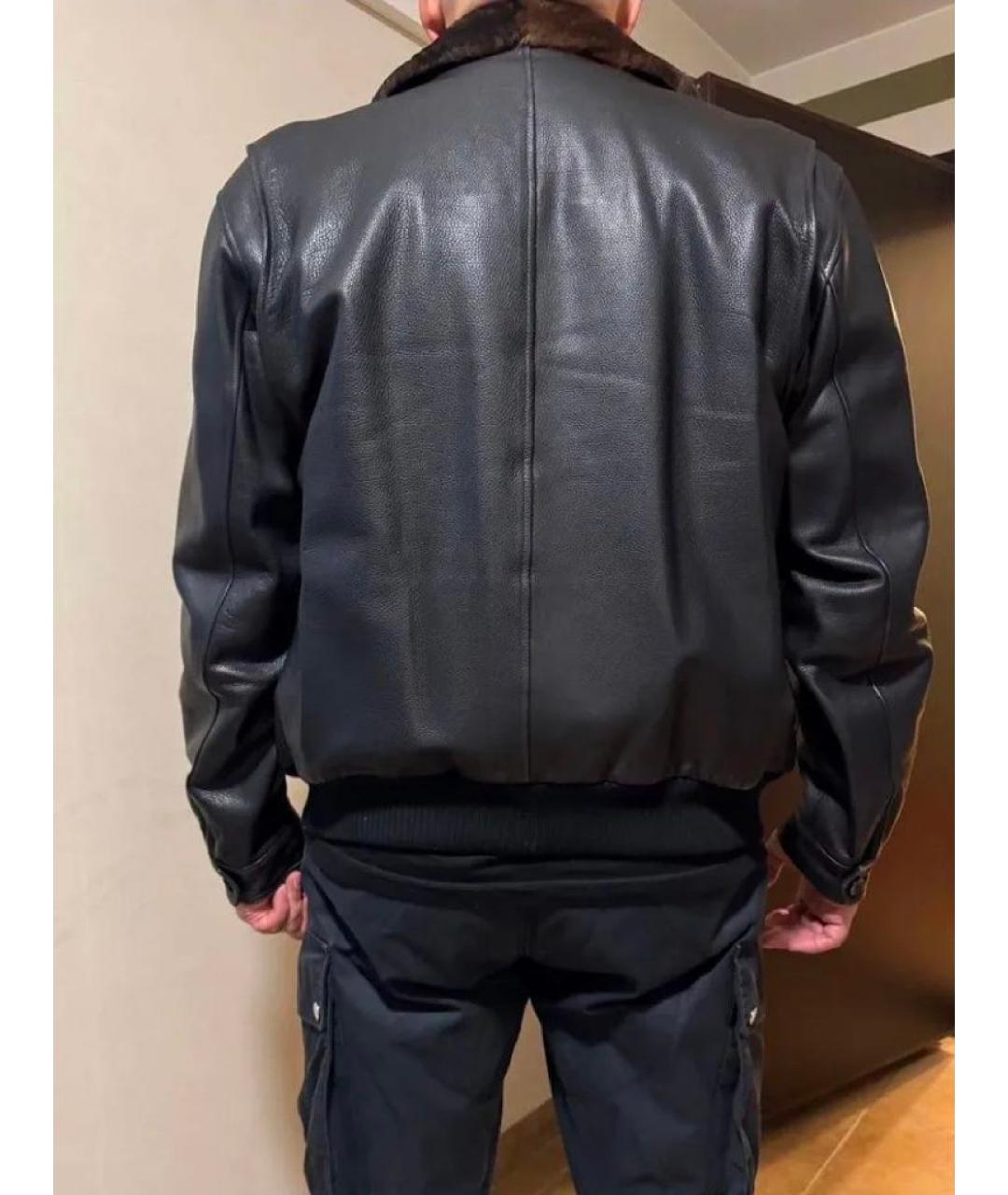 ERMENEGILDO ZEGNA XXX Черная кожаная куртка, фото 2
