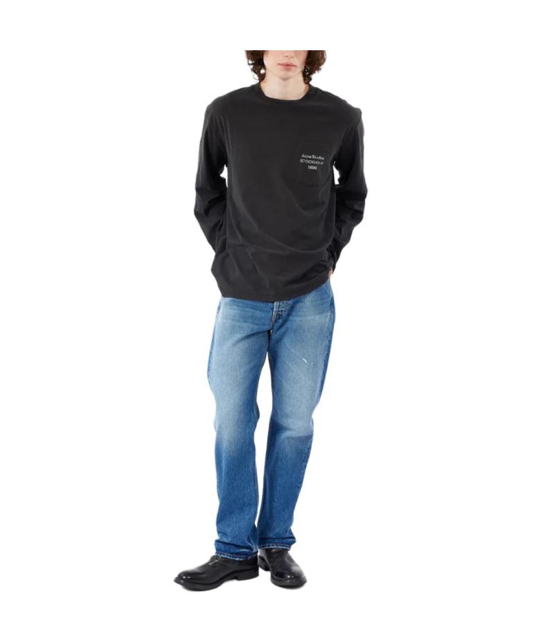 ACNE STUDIOS Синие хлопковые прямые джинсы, фото 3