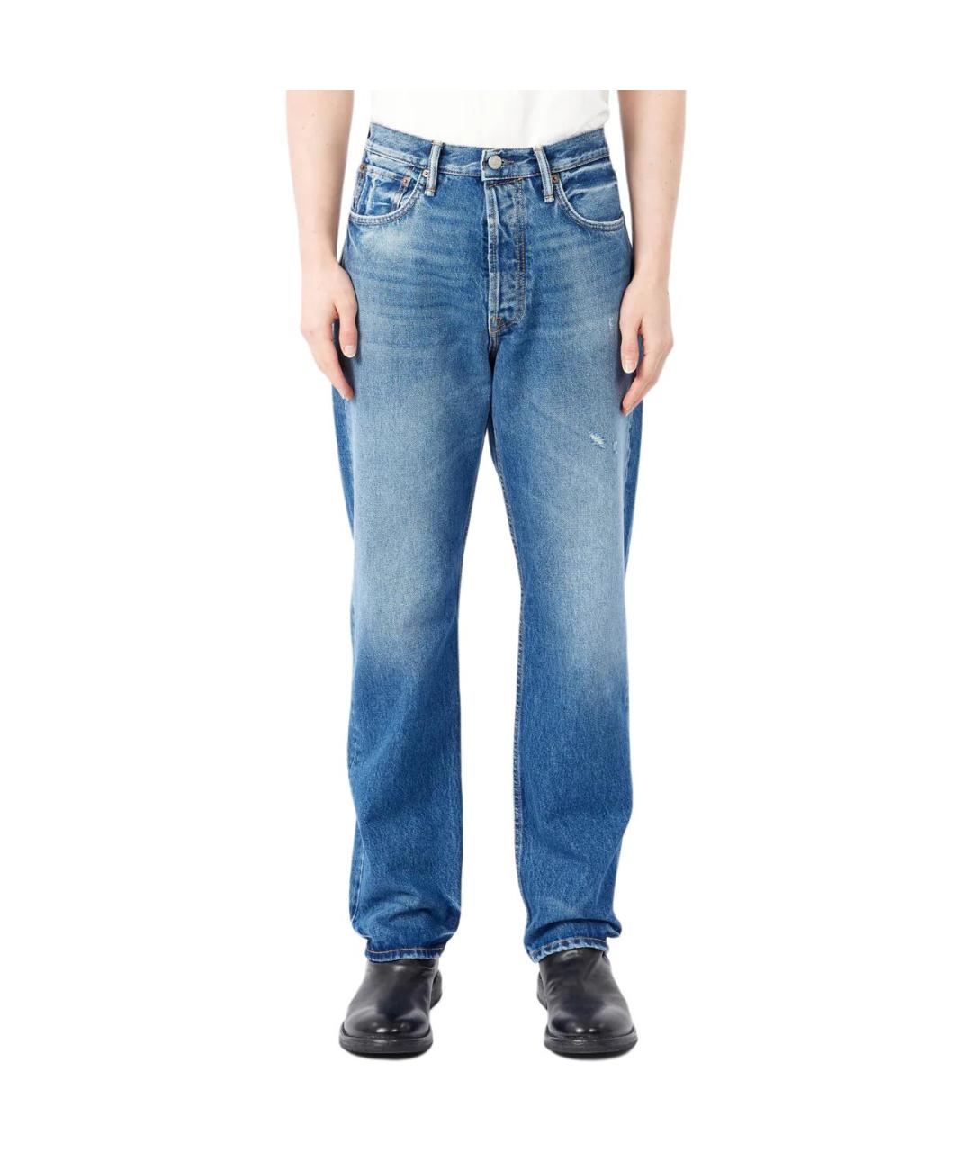 ACNE STUDIOS Синие хлопковые прямые джинсы, фото 1