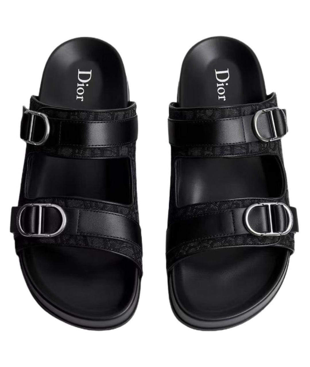CHRISTIAN DIOR Черные шлепанцы, фото 4