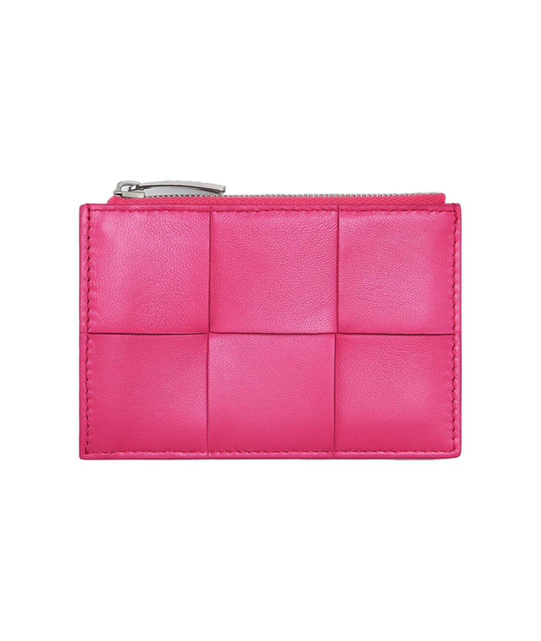 BOTTEGA VENETA Розовый кожаный кошелек, фото 6