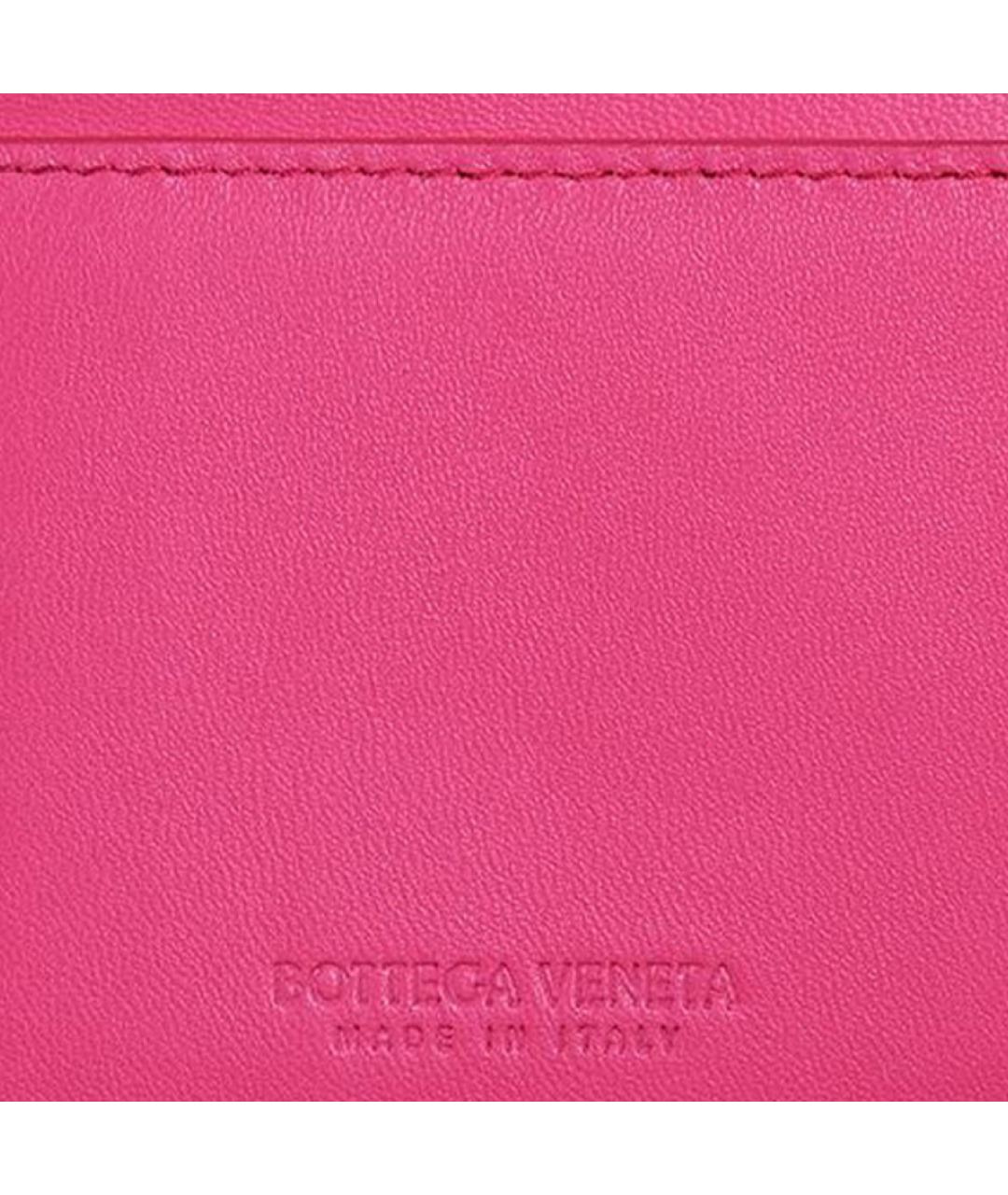BOTTEGA VENETA Розовый кожаный кошелек, фото 4