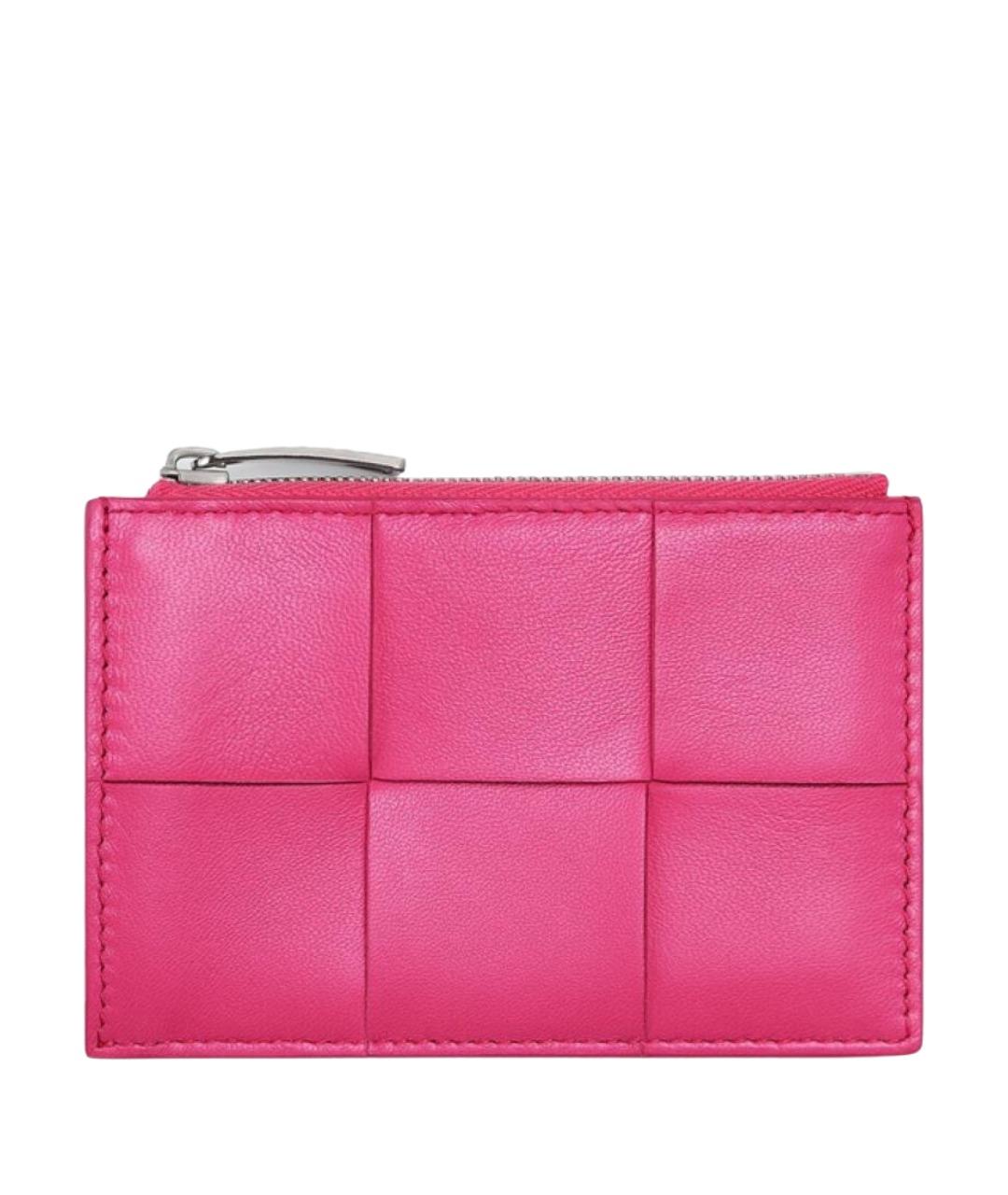 BOTTEGA VENETA Розовый кожаный кошелек, фото 1