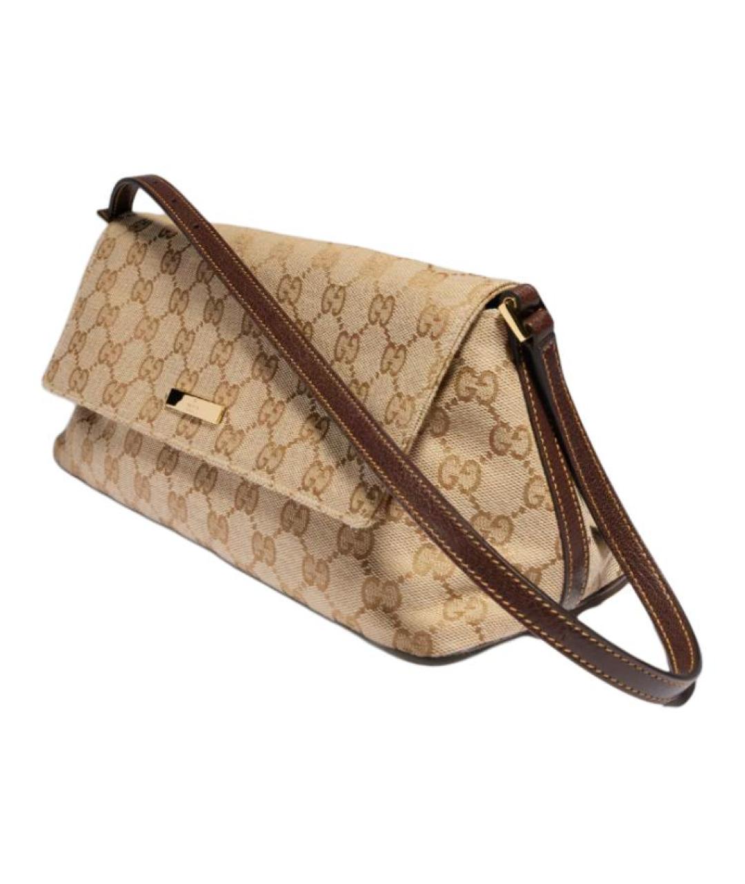 GUCCI Бежевая хлопковая сумка с короткими ручками, фото 3