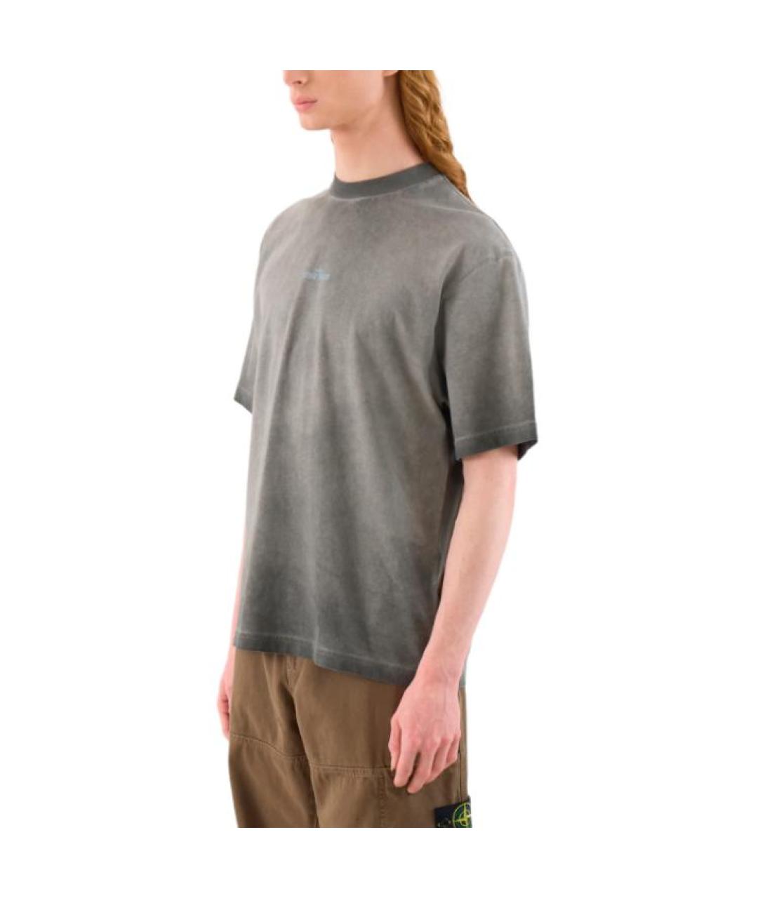 STONE ISLAND Серая футболка, фото 3