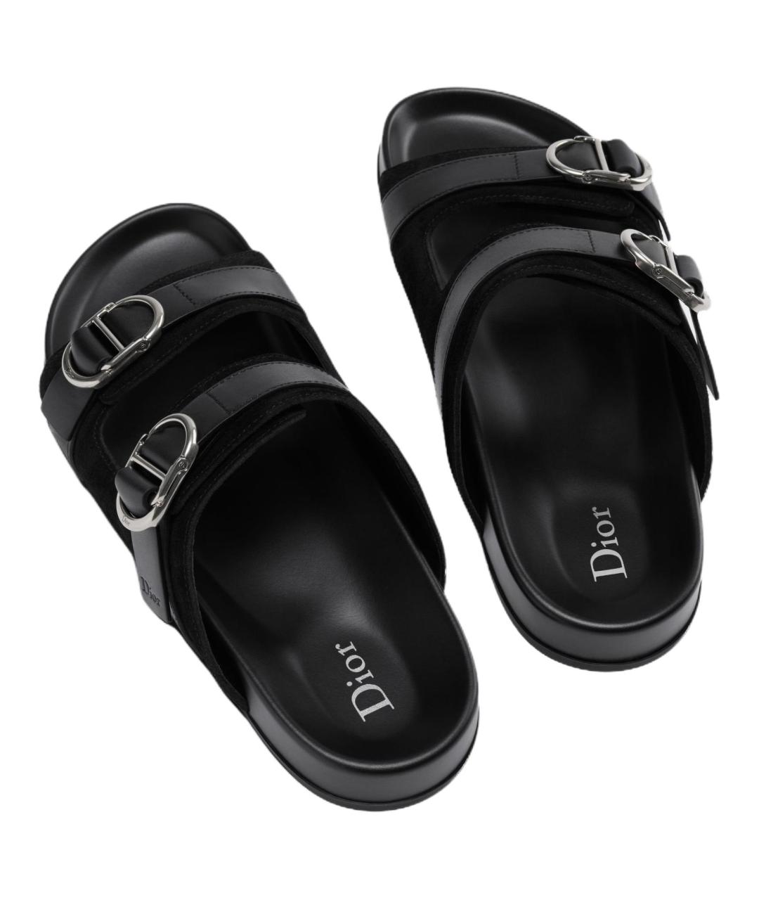 CHRISTIAN DIOR Черные кожаные сандалии, фото 4