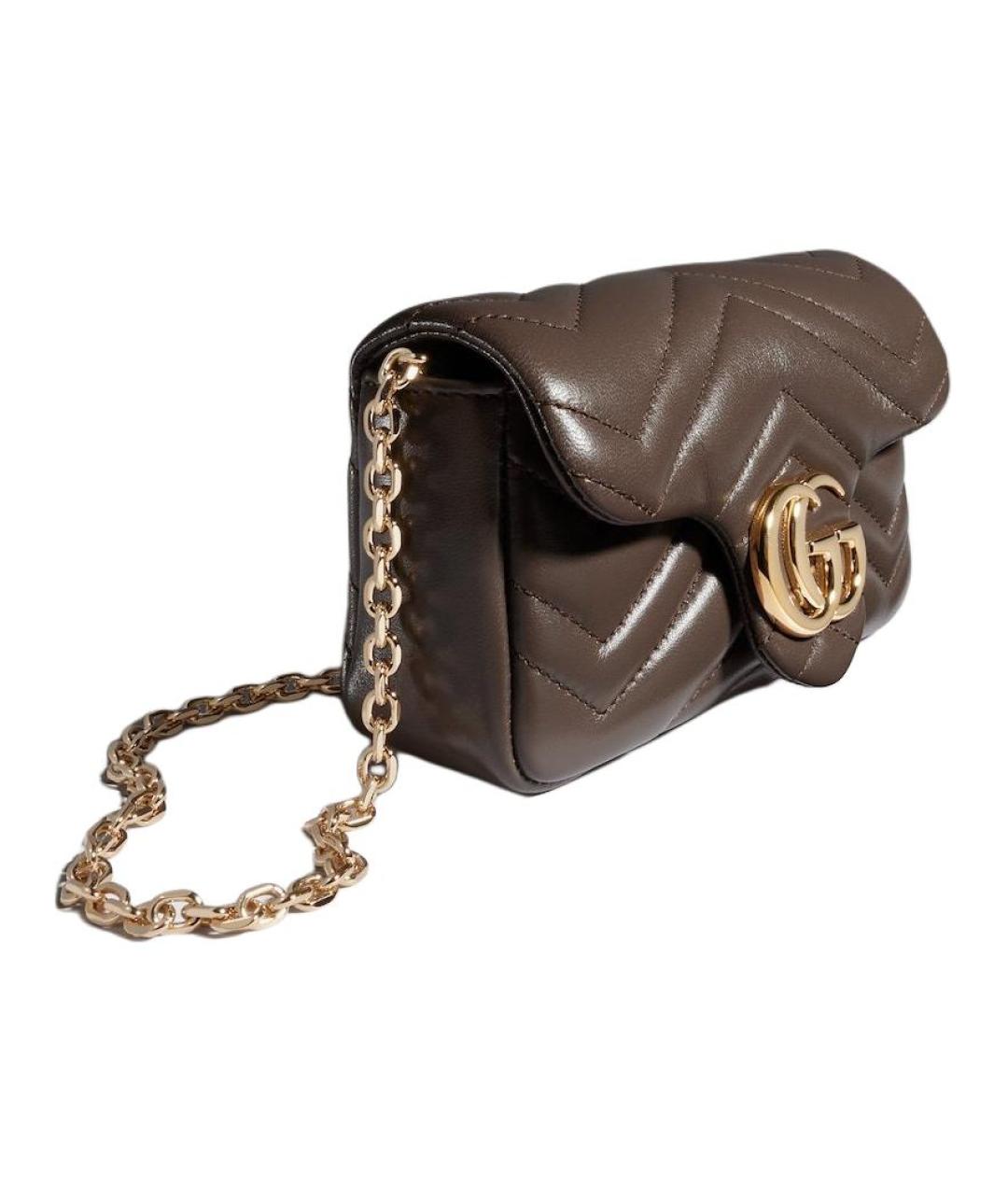 GUCCI Коричневая кожаная сумка через плечо, фото 2