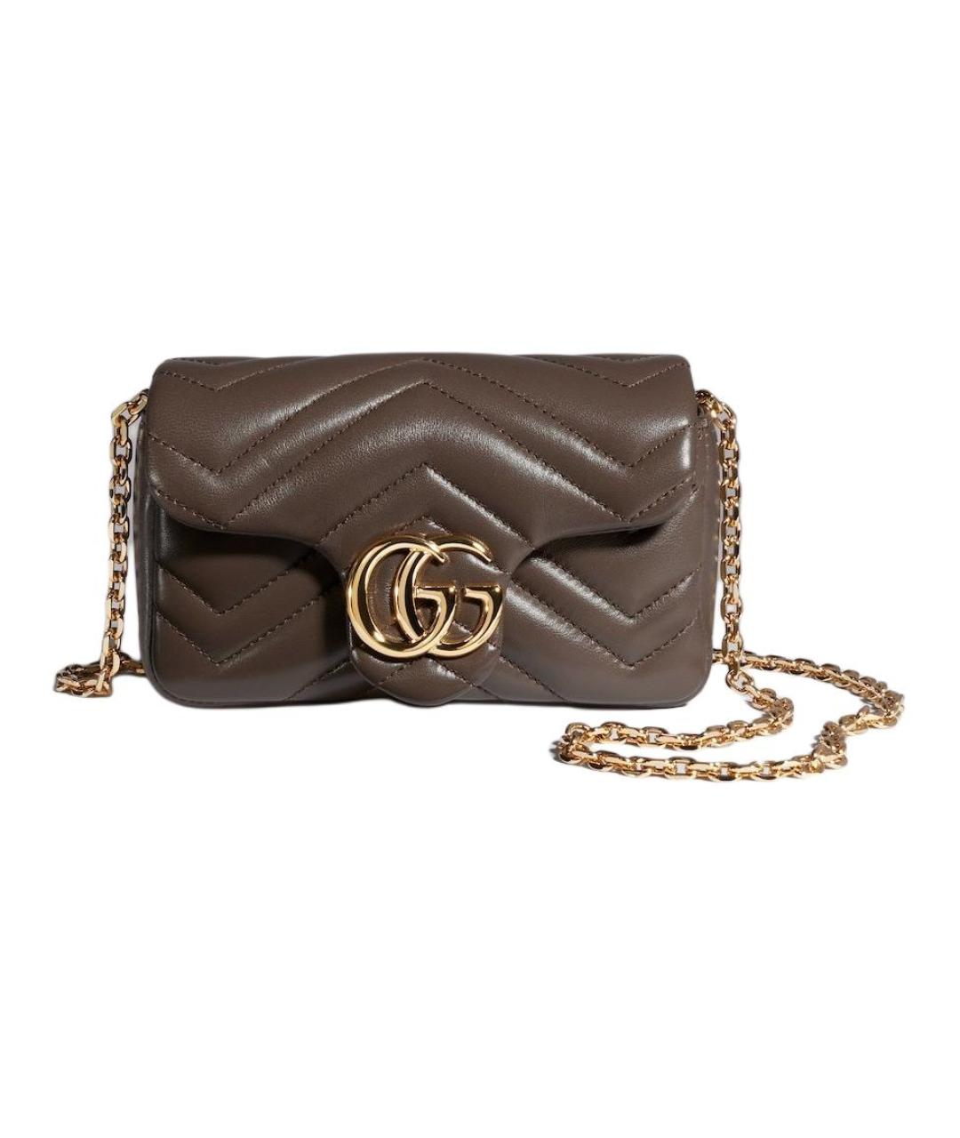 GUCCI Коричневая кожаная сумка через плечо, фото 1