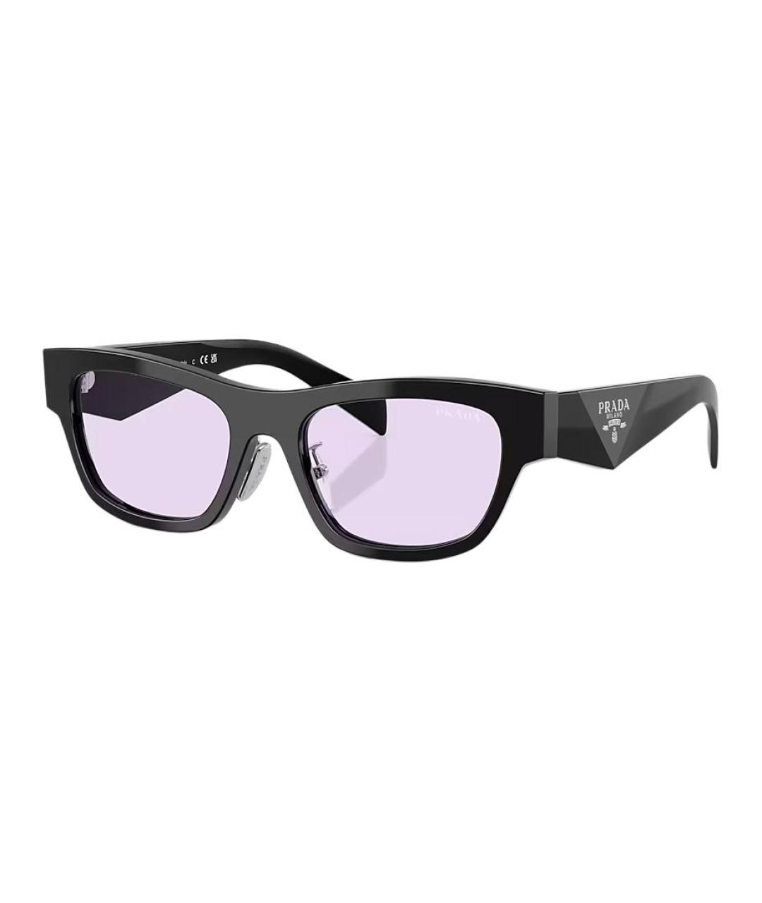 PRADA Черные пластиковые солнцезащитные очки, фото 1