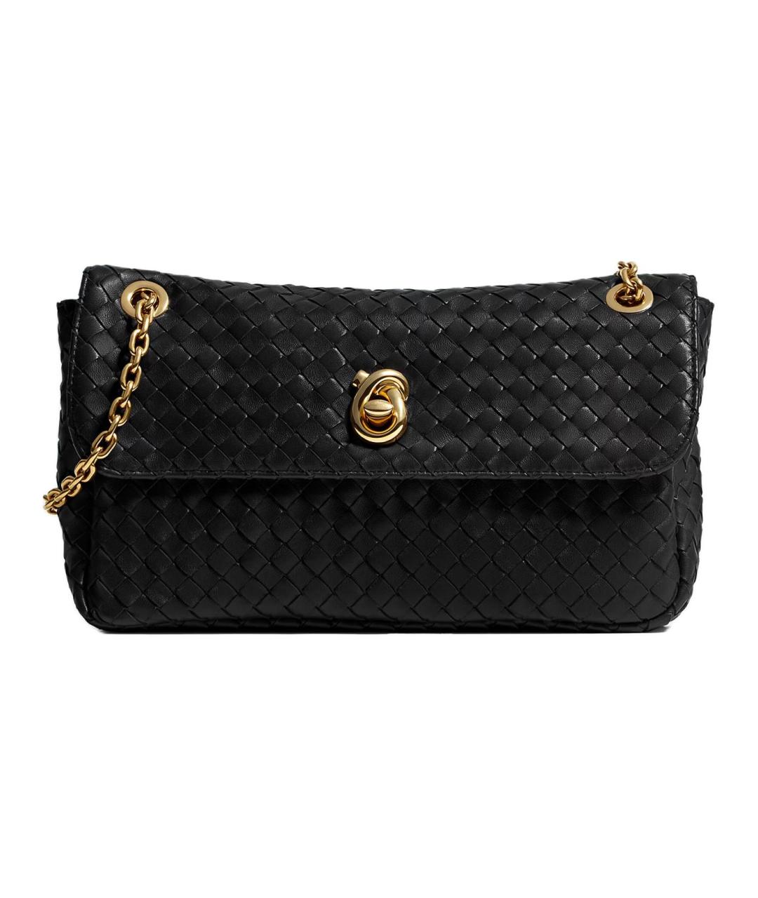 BOTTEGA VENETA Черная кожаная сумка через плечо, фото 1