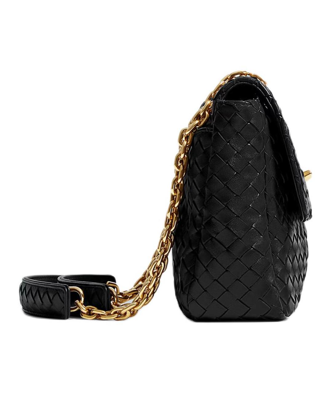BOTTEGA VENETA Черная кожаная сумка через плечо, фото 2