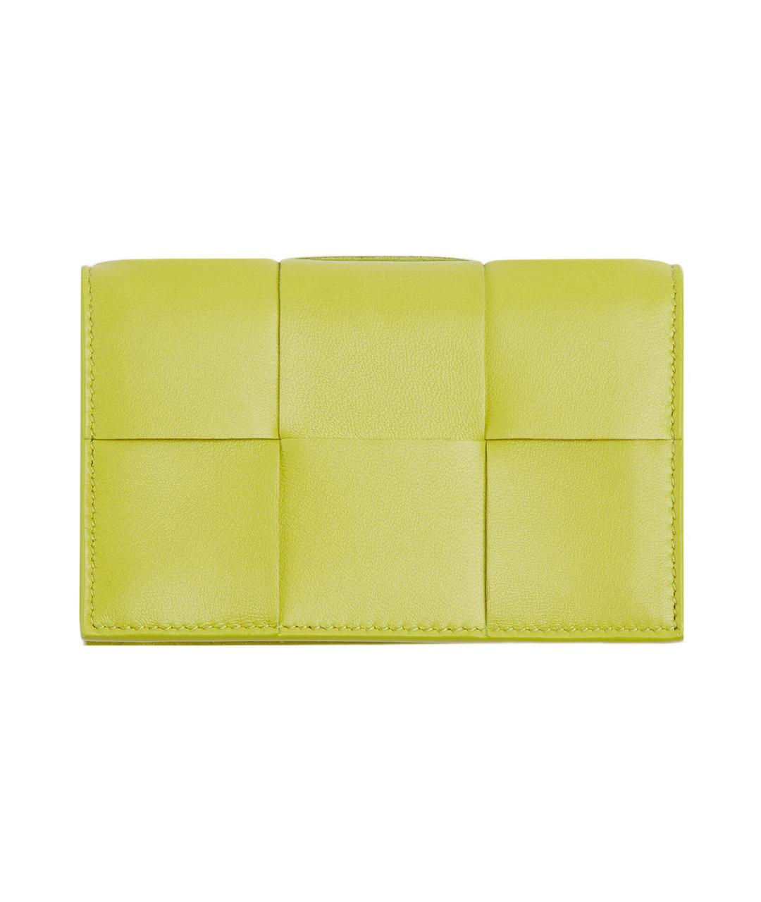 BOTTEGA VENETA Зеленый кожаный кардхолдер, фото 2