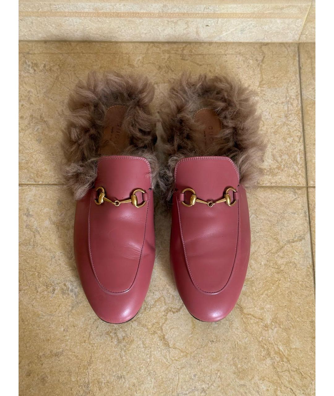 GUCCI Розовые кожаные мюли, фото 2