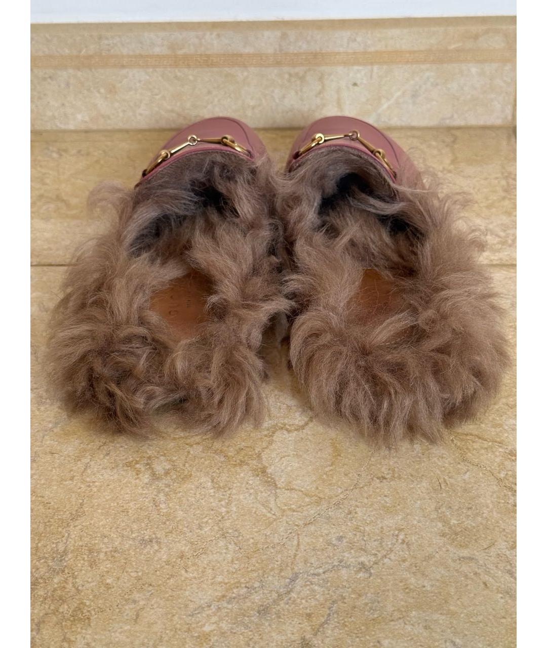 GUCCI Розовые кожаные мюли, фото 4