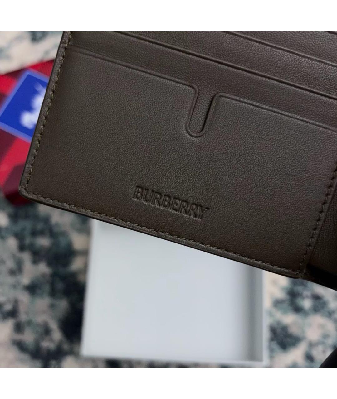 BURBERRY Бежевый кожаный кошелек, фото 5