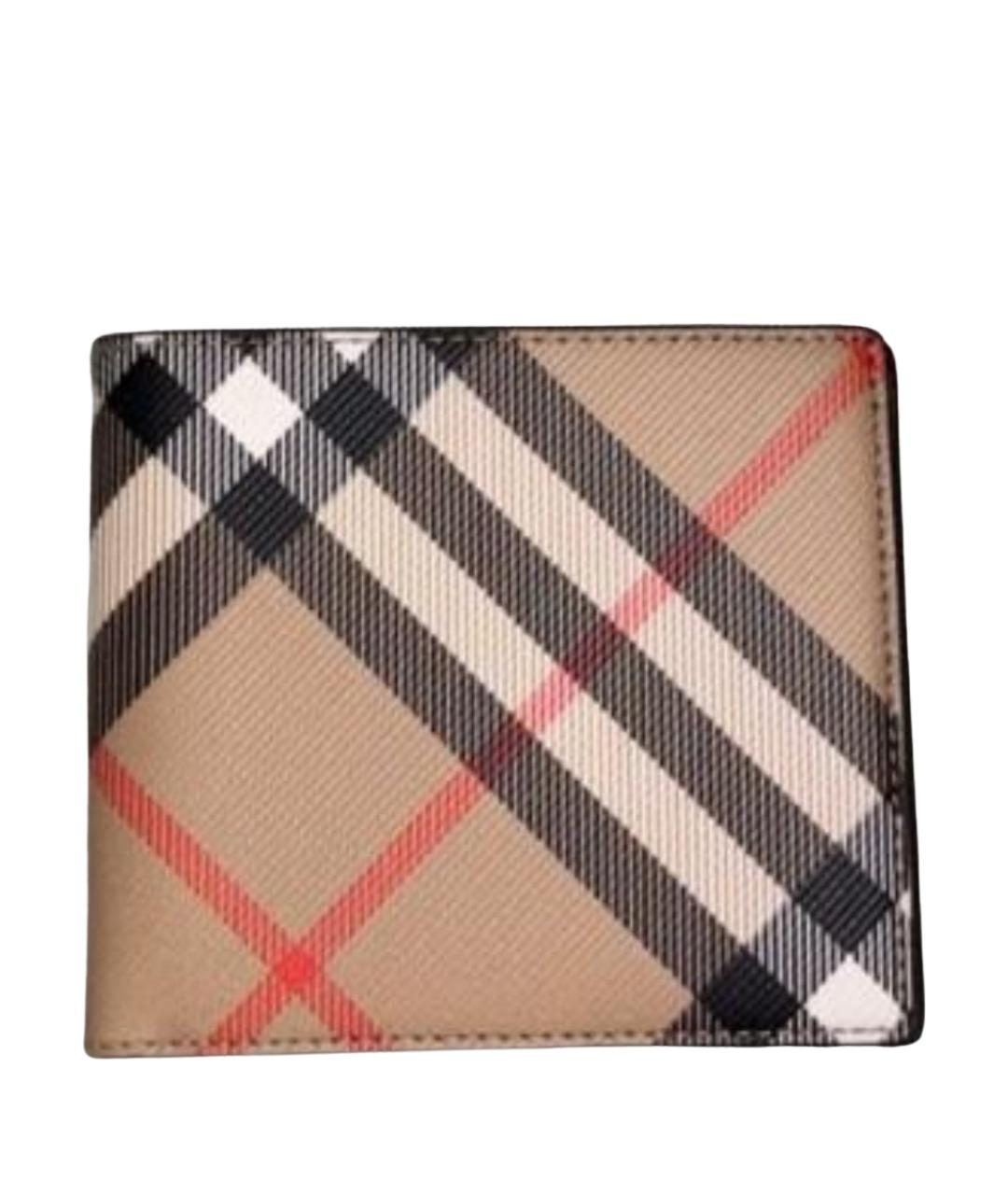 BURBERRY Бежевый кожаный кошелек, фото 1