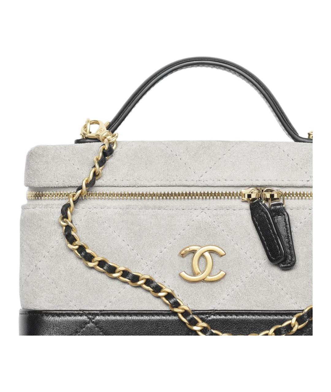 CHANEL Белая кожаная косметичка, фото 4