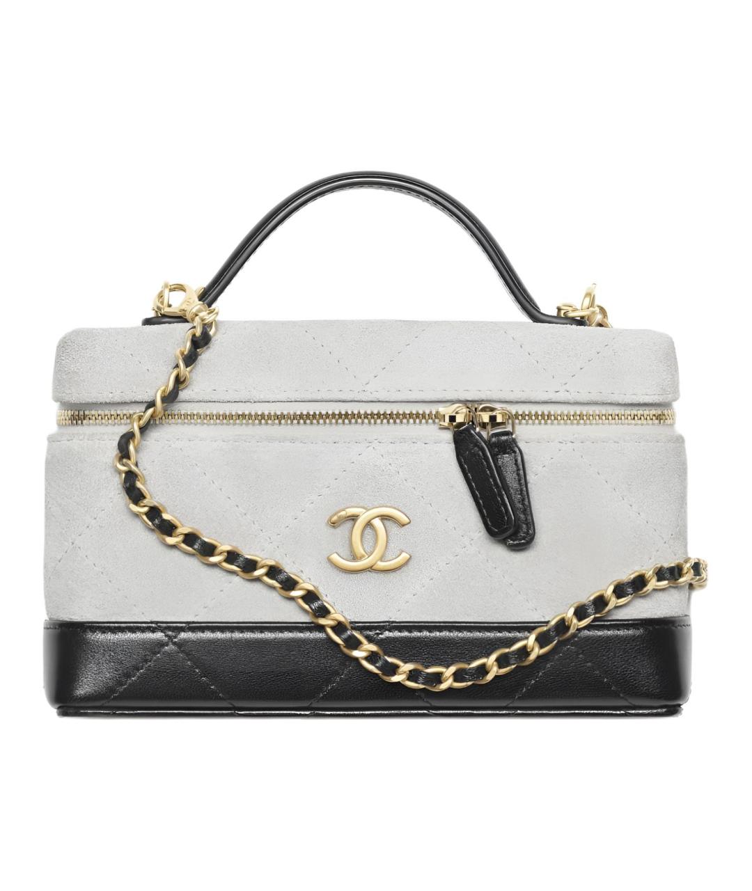 CHANEL Белая кожаная косметичка, фото 1