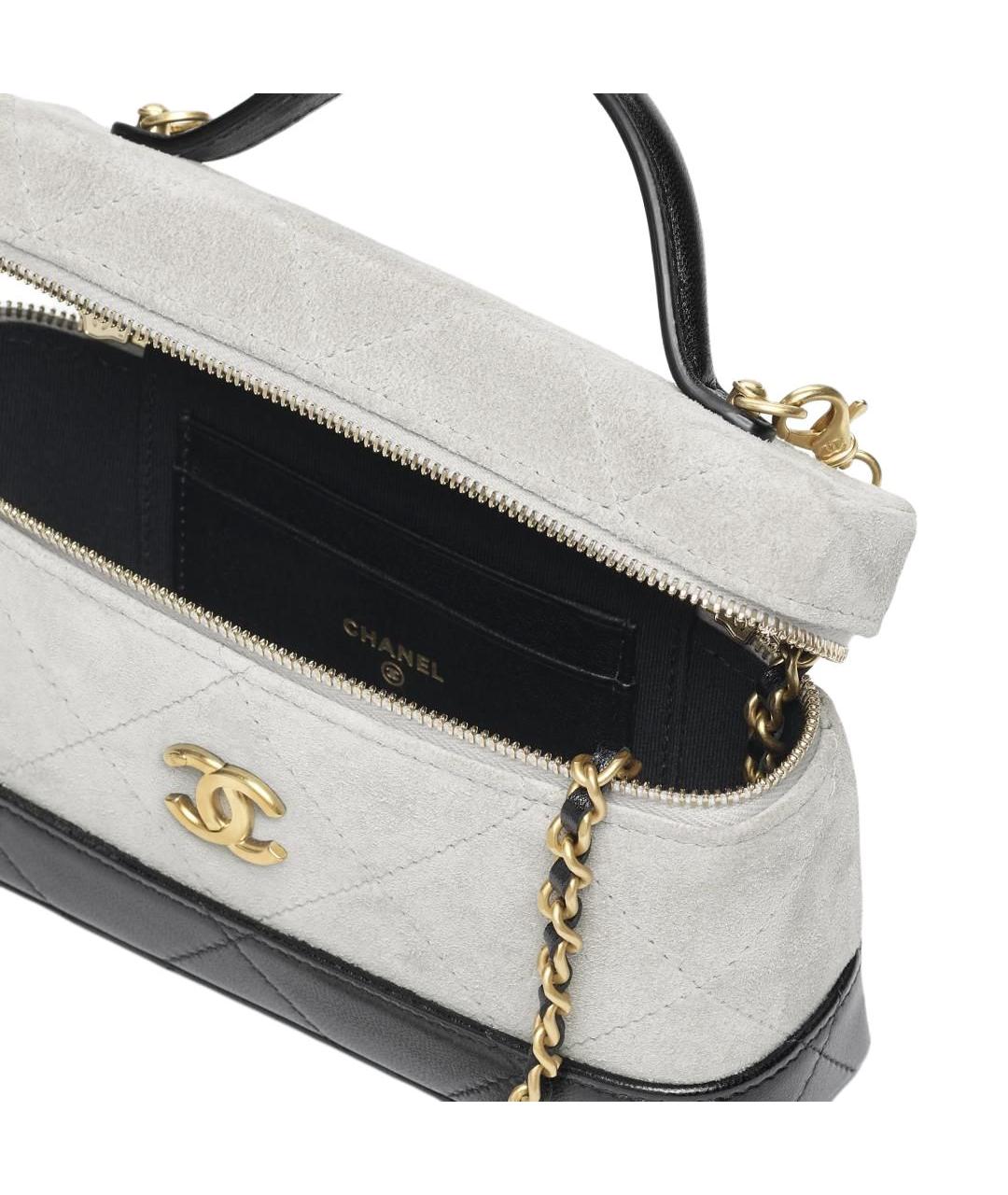 CHANEL Белая кожаная косметичка, фото 5