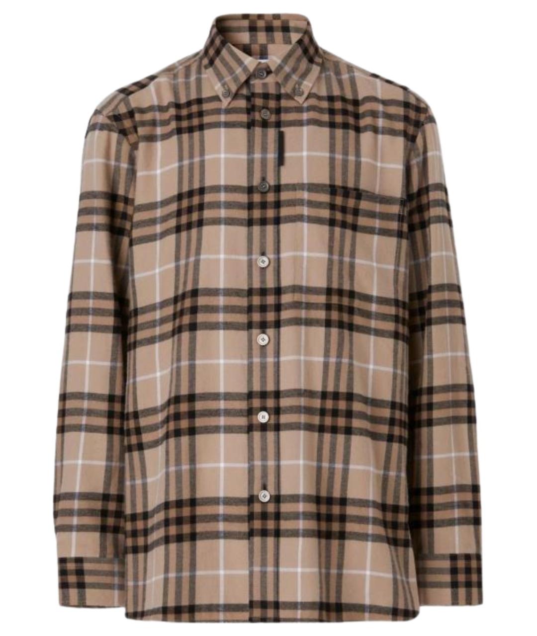 BURBERRY Бежевая хлопковая кэжуал рубашка, фото 1