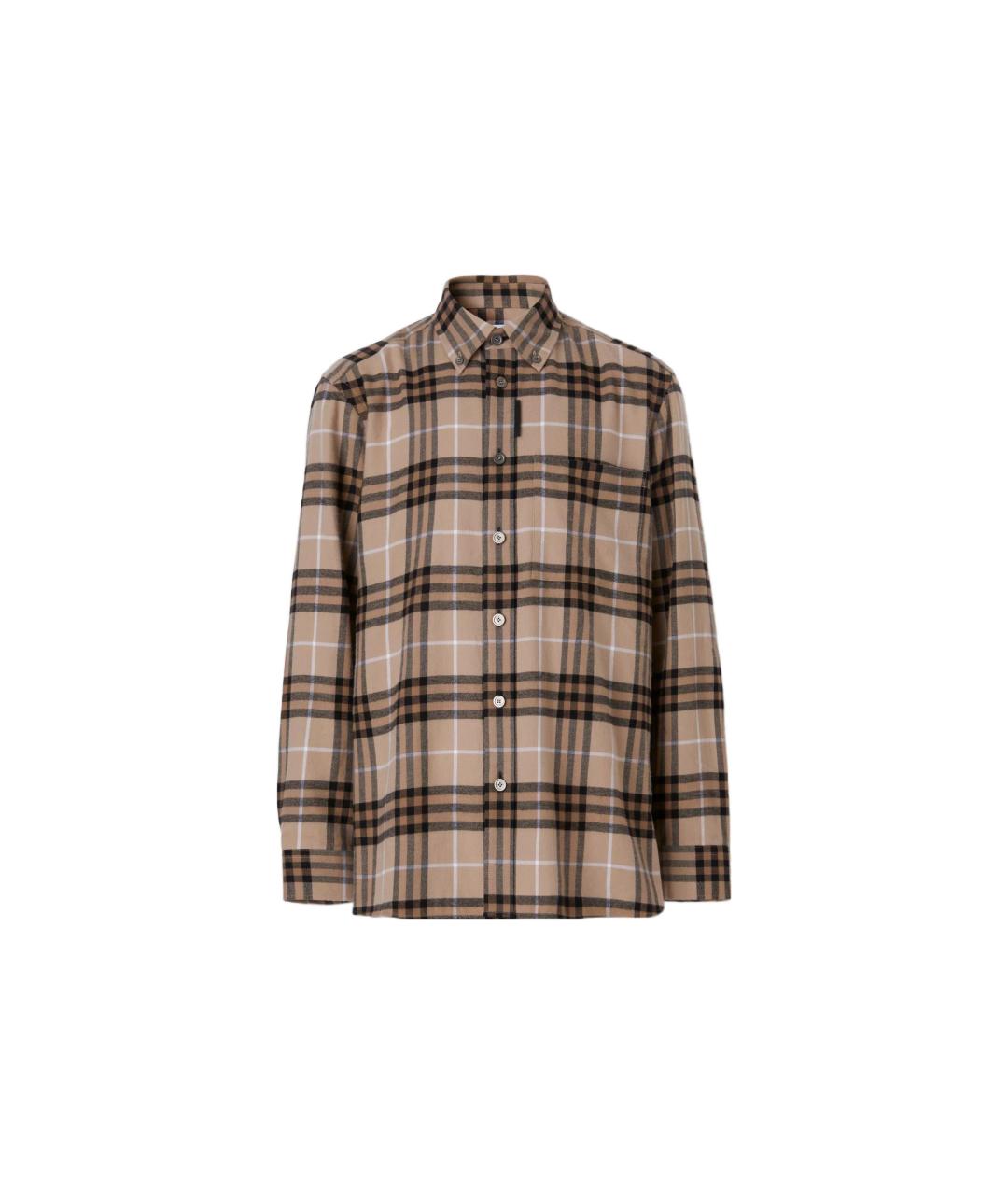 BURBERRY Бежевая хлопковая кэжуал рубашка, фото 6
