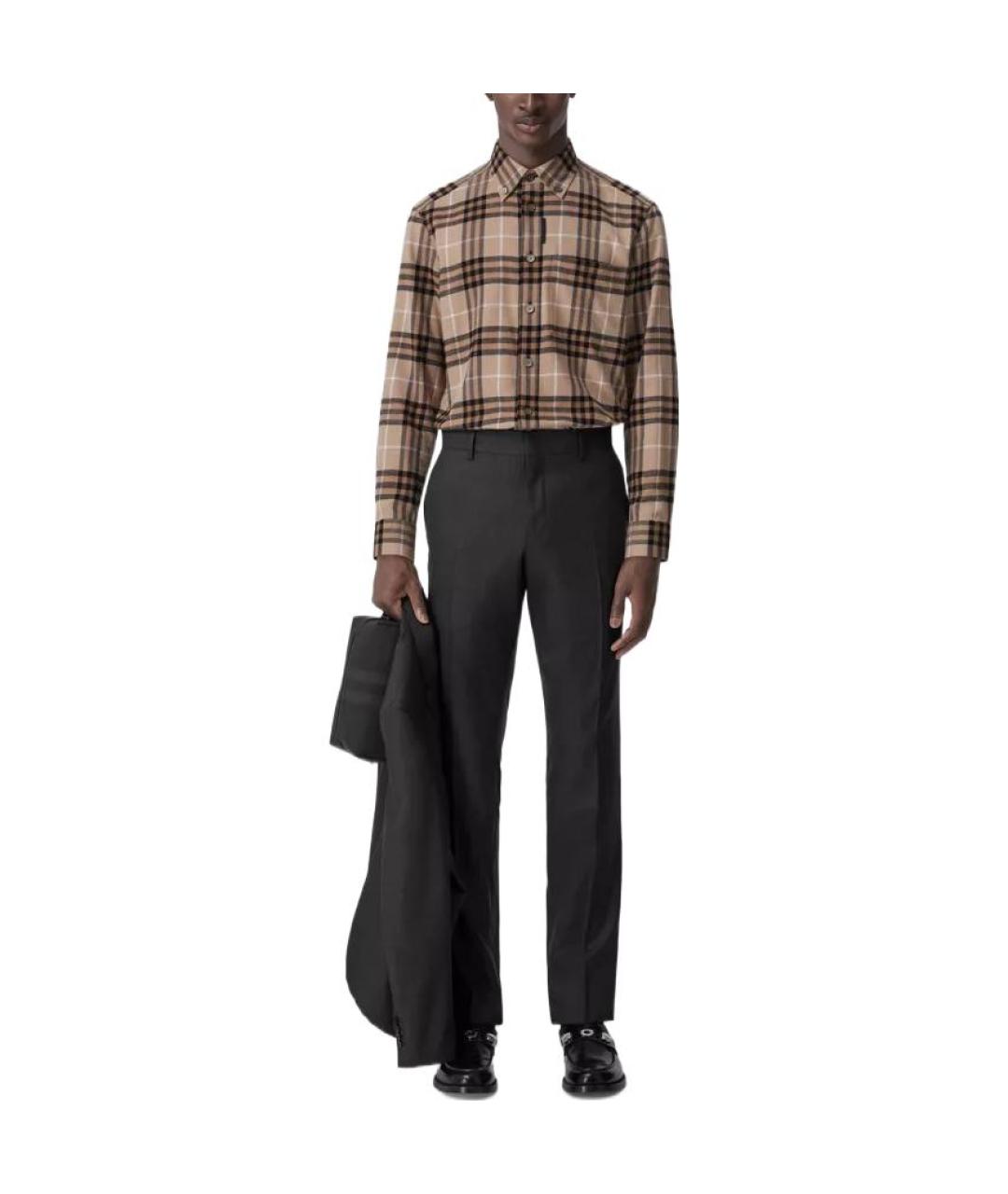 BURBERRY Бежевая хлопковая кэжуал рубашка, фото 2