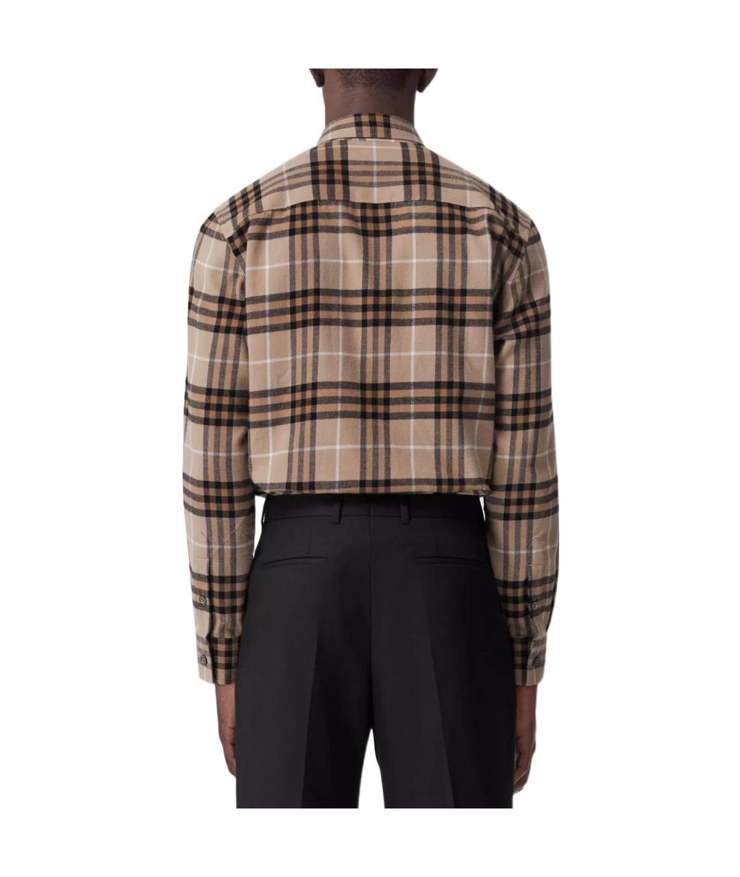 BURBERRY Бежевая хлопковая кэжуал рубашка, фото 3