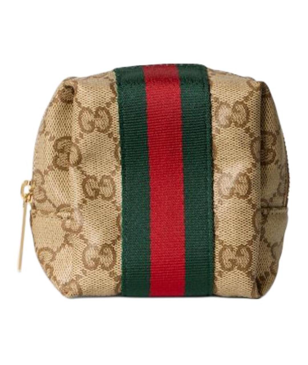 GUCCI Бежевая косметичка из канвы, фото 1