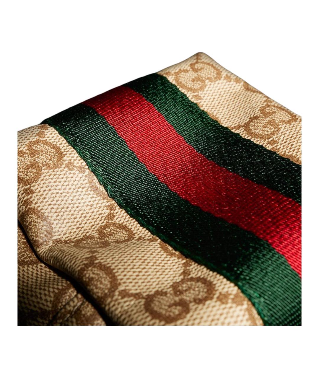 GUCCI Бежевая косметичка из канвы, фото 5