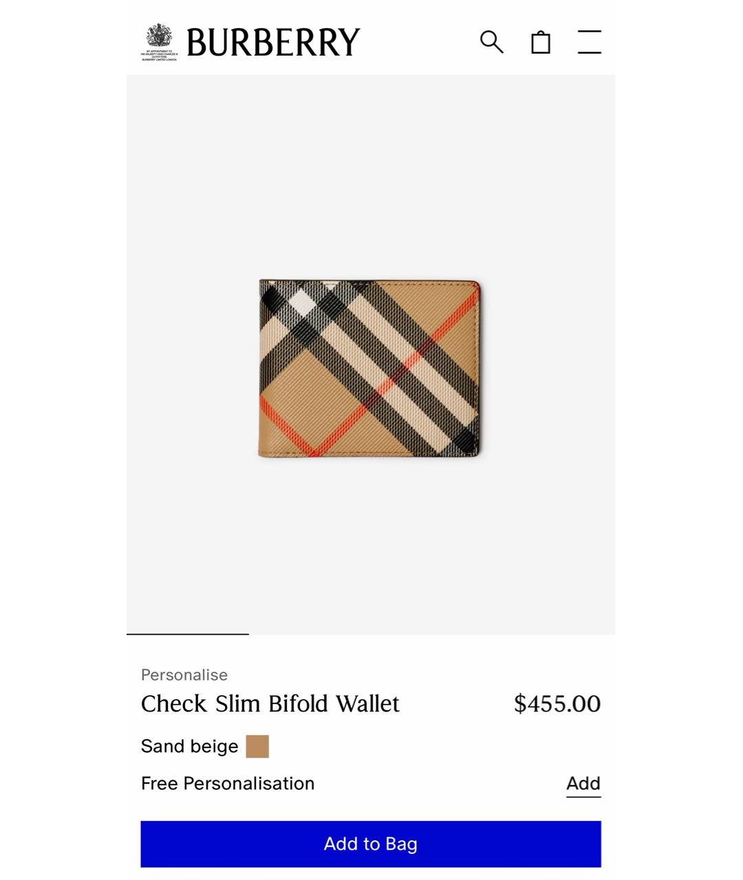 BURBERRY Бежевый кожаный кошелек, фото 8
