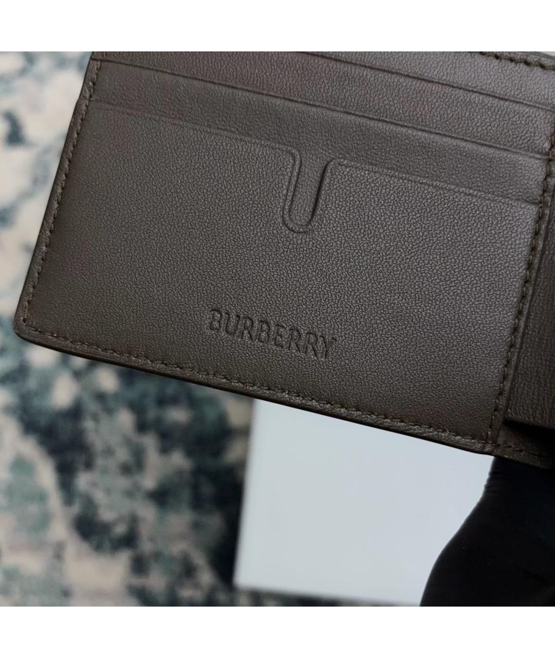 BURBERRY Бежевый кожаный кошелек, фото 6