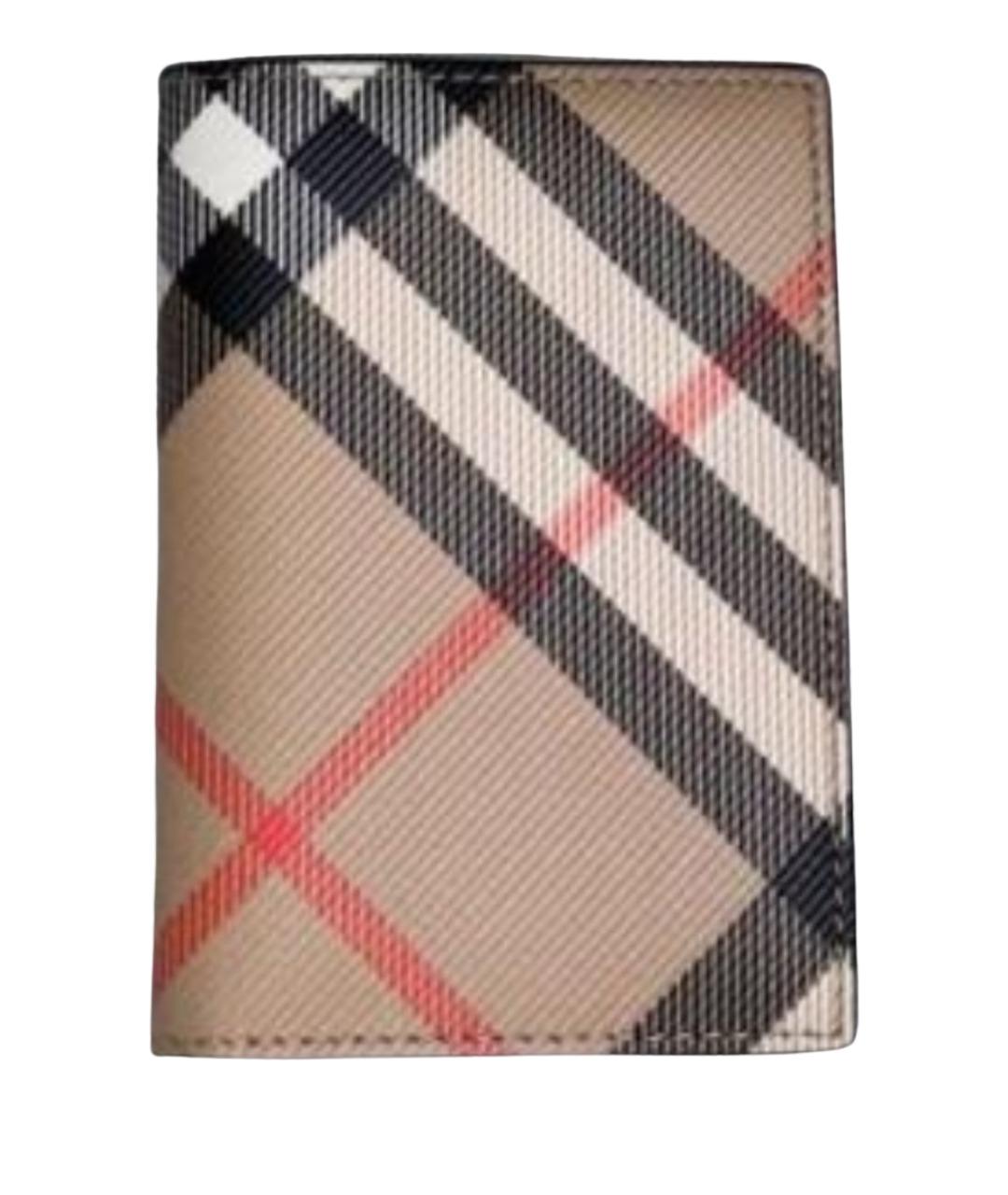 BURBERRY Бежевый кожаный кардхолдер, фото 1