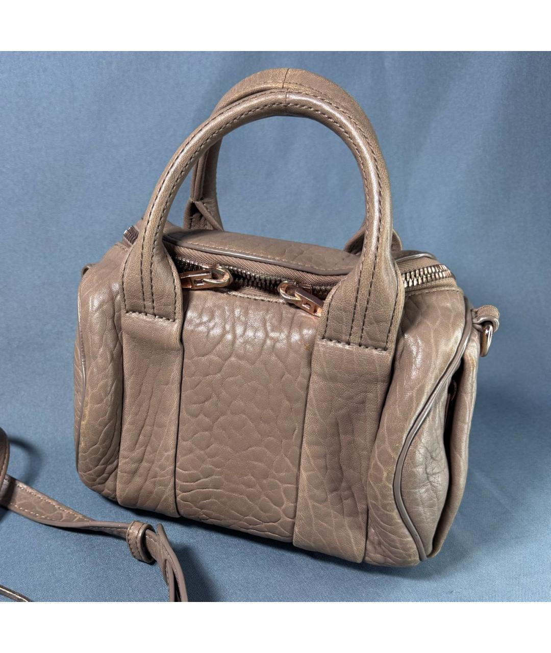 ALEXANDER WANG Бежевая кожаная сумка с короткими ручками, фото 3