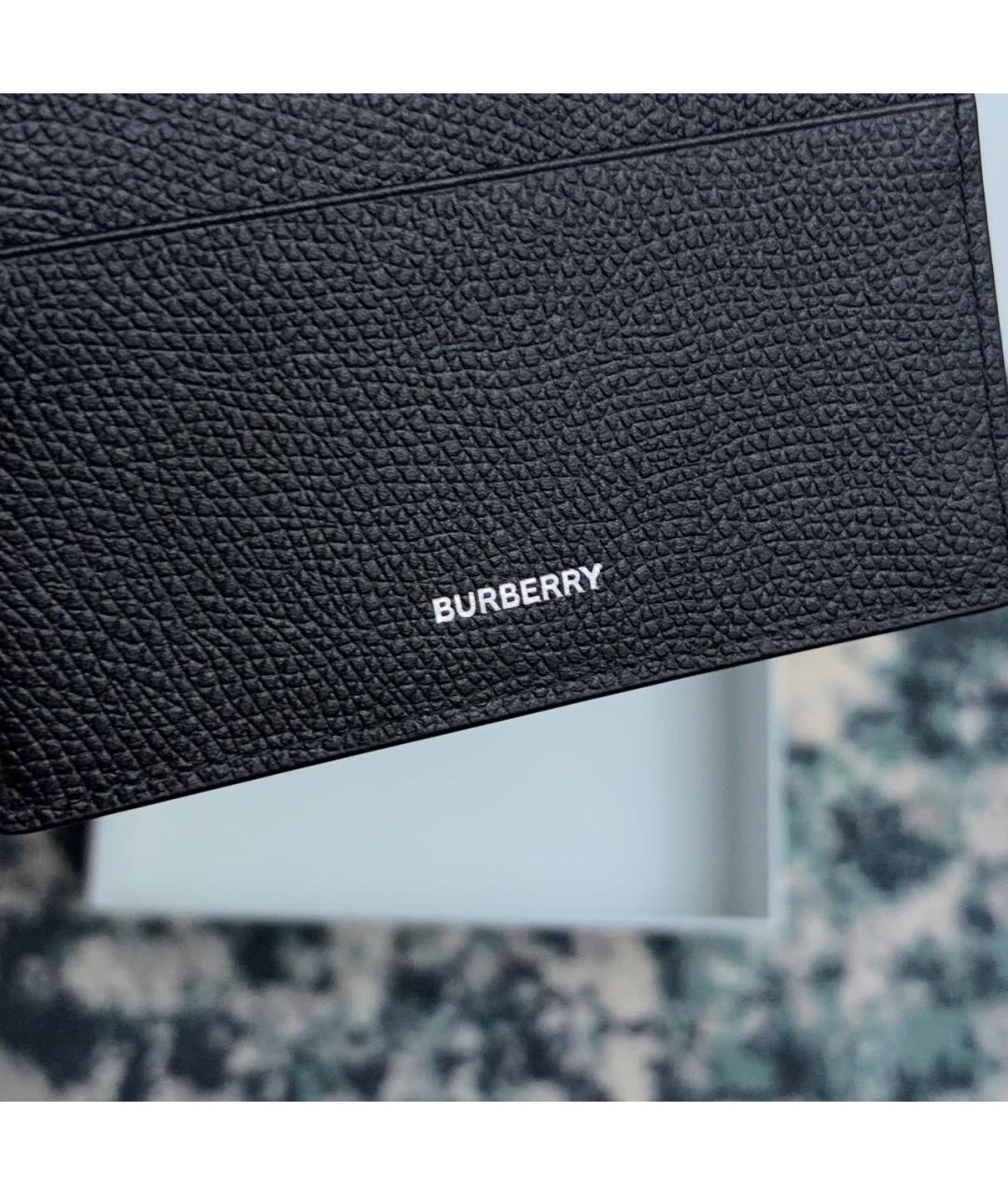 BURBERRY Черный кожаный кардхолдер, фото 5