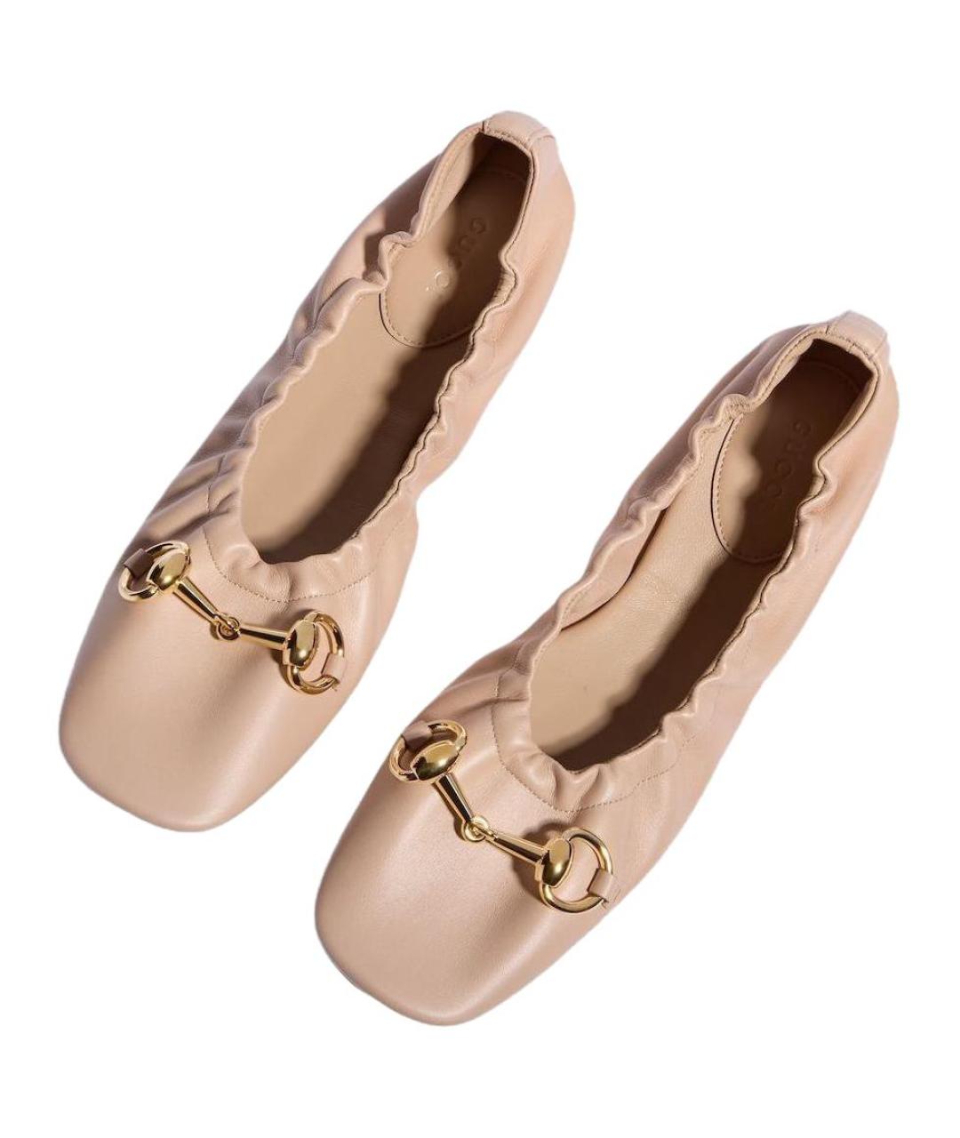 GUCCI Розовые кожаные балетки, фото 5