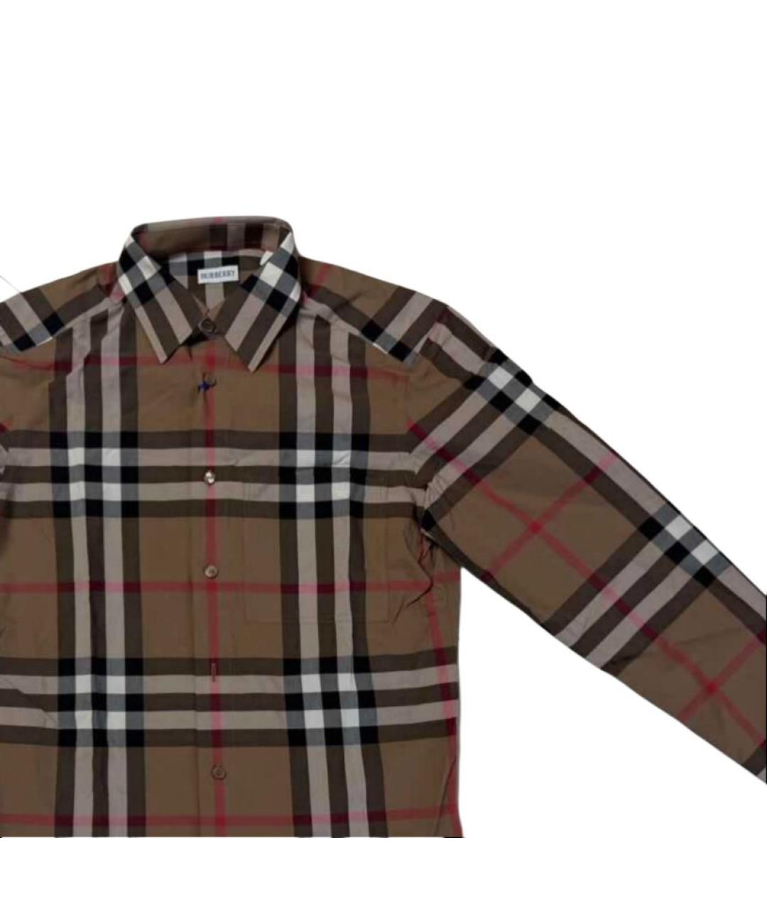 BURBERRY Коричневая хлопковая кэжуал рубашка, фото 2