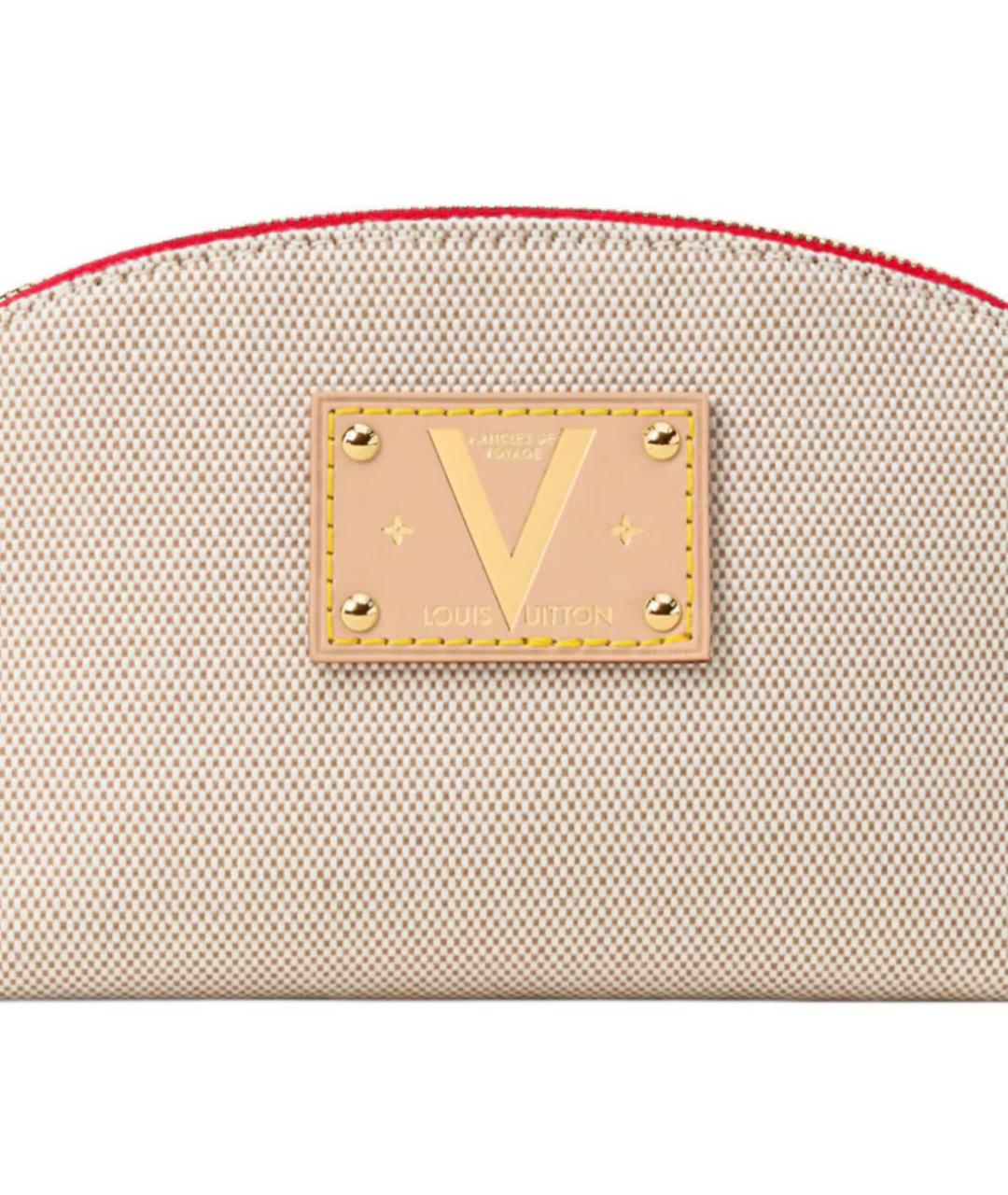 LOUIS VUITTON Бежевая хлопковая косметичка, фото 5