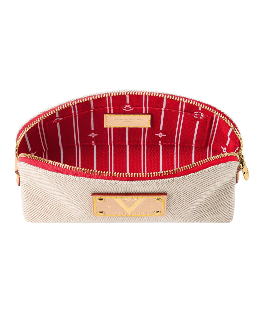 LOUIS VUITTON Бежевая хлопковая косметичка, фото 4