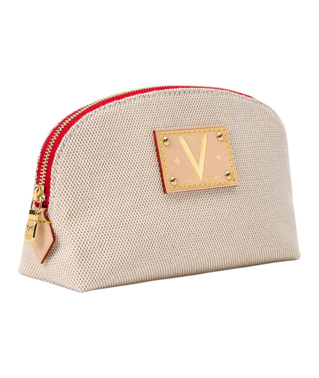 LOUIS VUITTON Бежевая хлопковая косметичка, фото 2