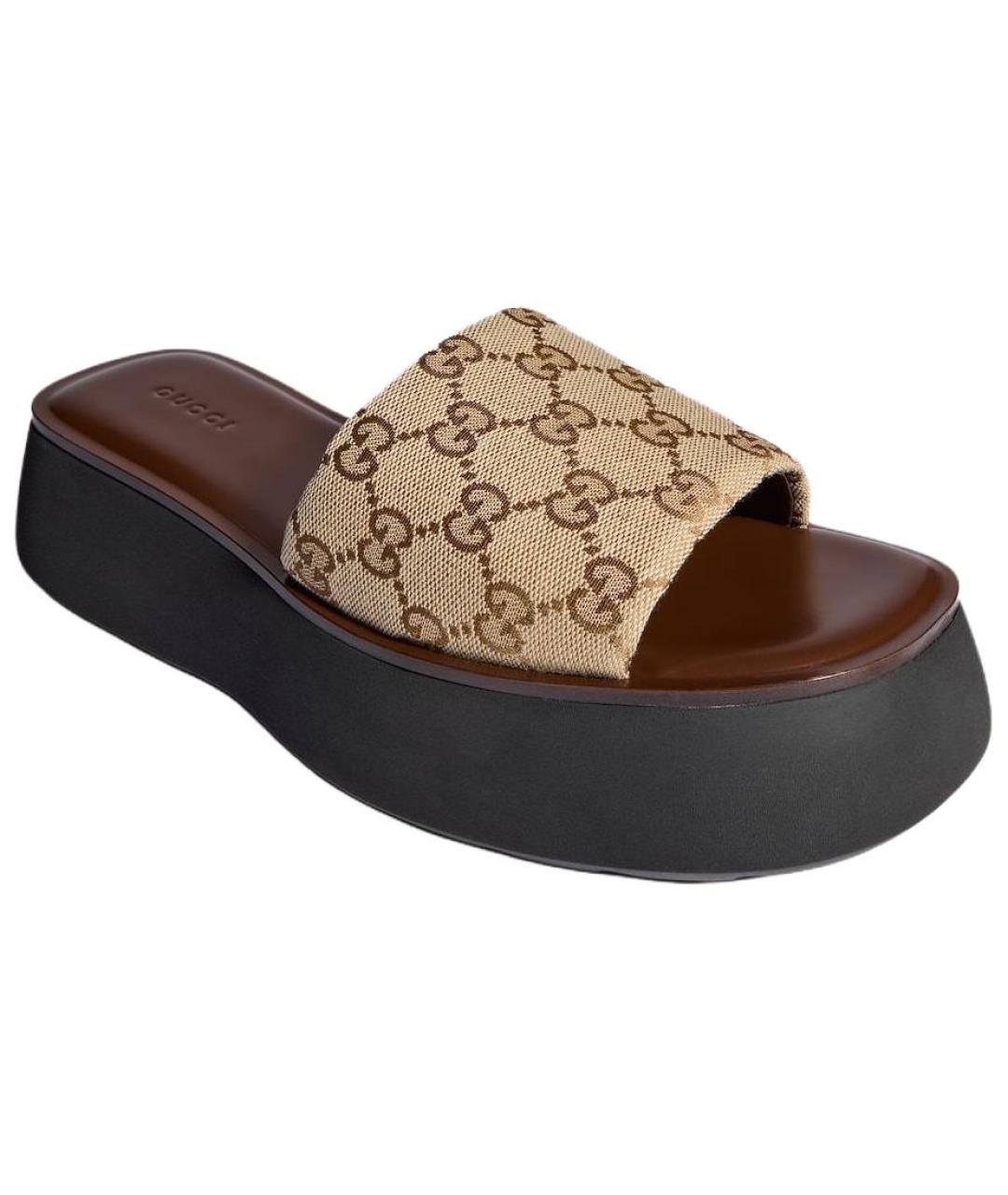 GUCCI Бежевые шлепанцы, фото 3