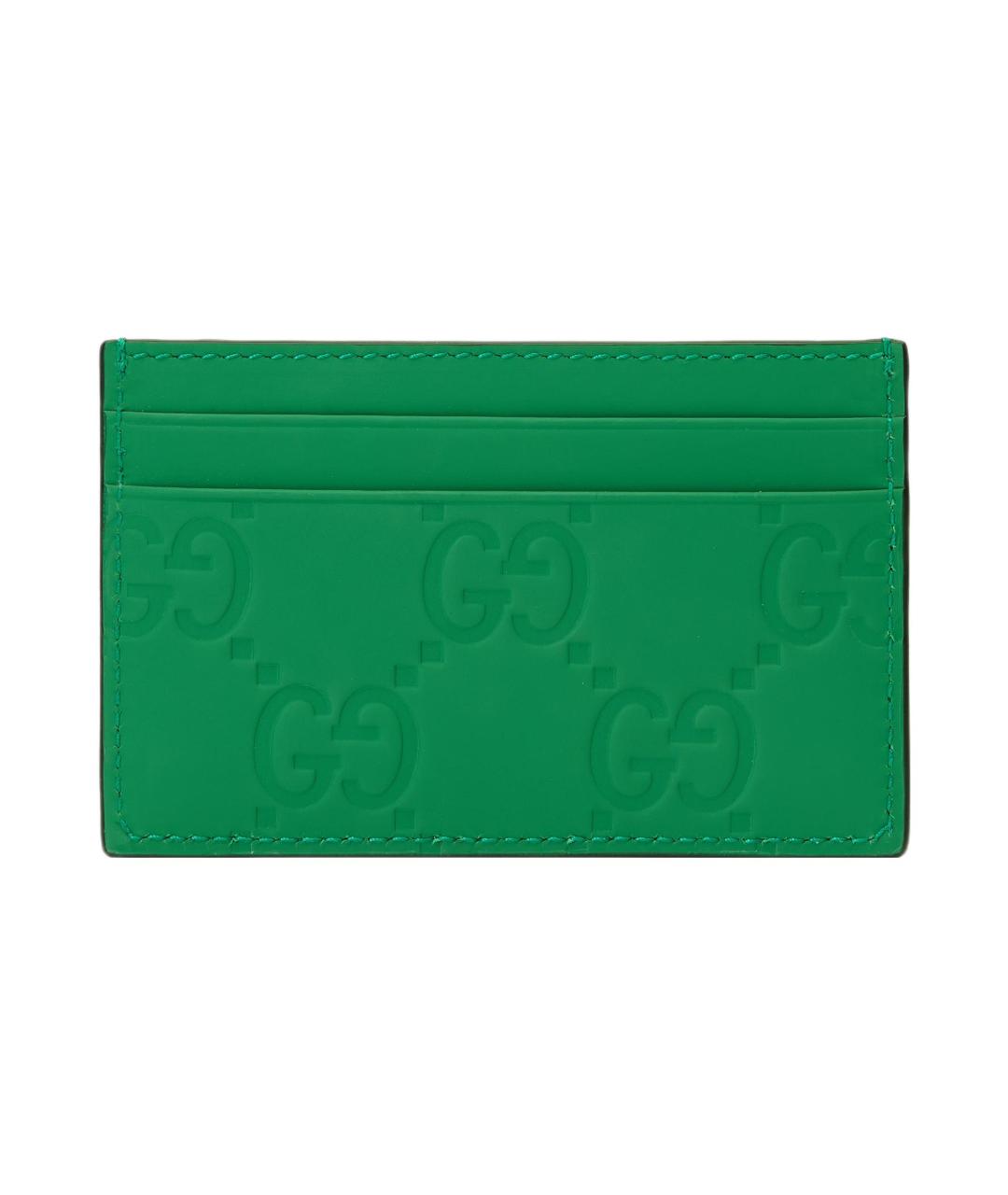 GUCCI Зеленый кожаный кардхолдер, фото 1
