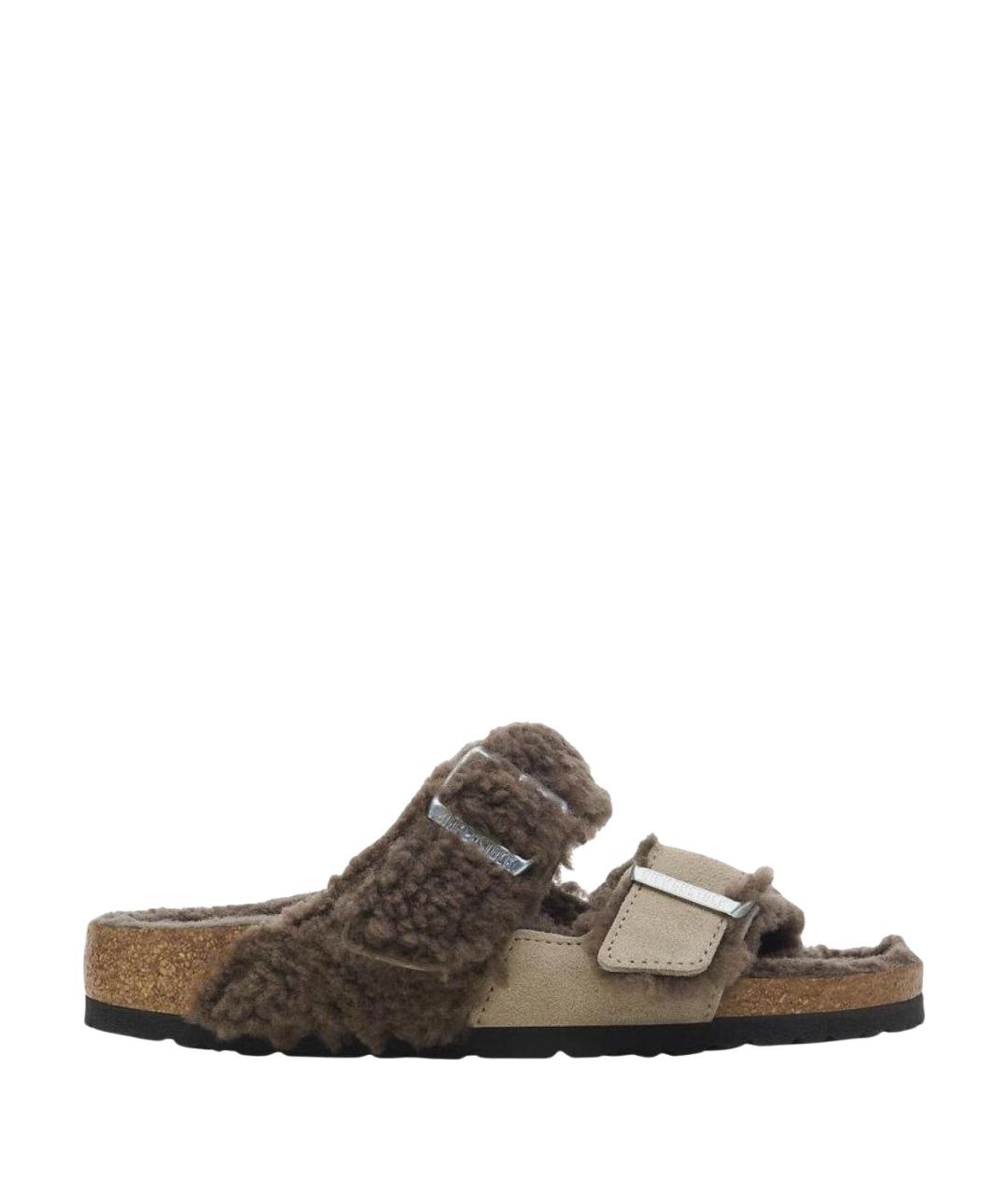 BIRKENSTOCK Коричневые замшевые сандалии, фото 1