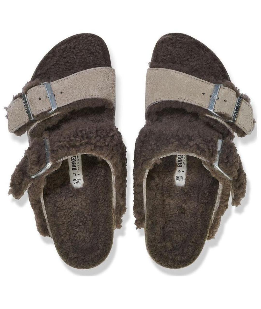 BIRKENSTOCK Коричневые замшевые сандалии, фото 5