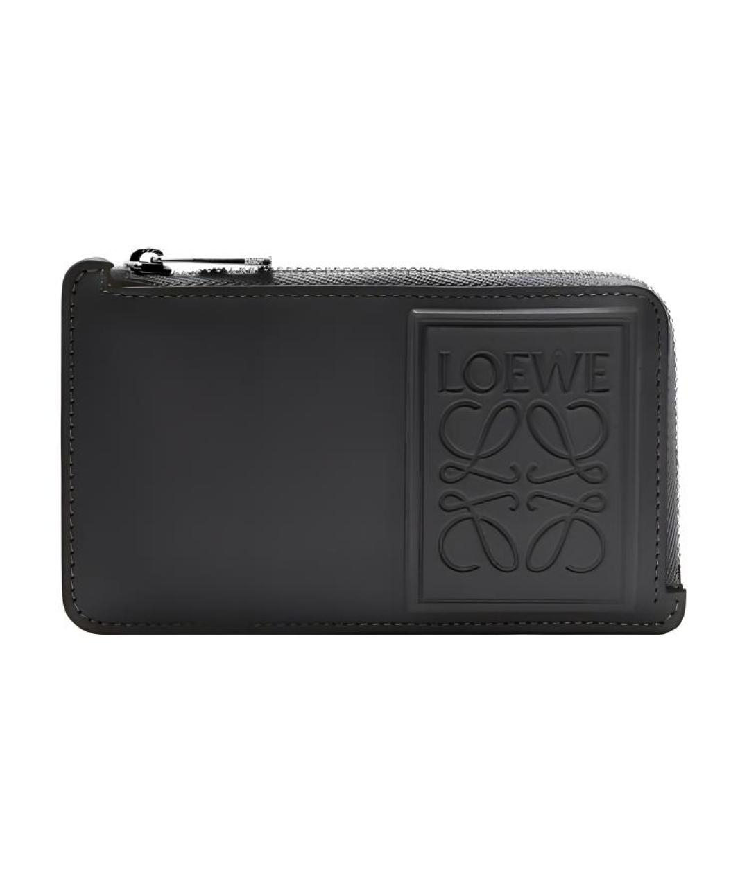 LOEWE Черный кожаный кардхолдер, фото 1