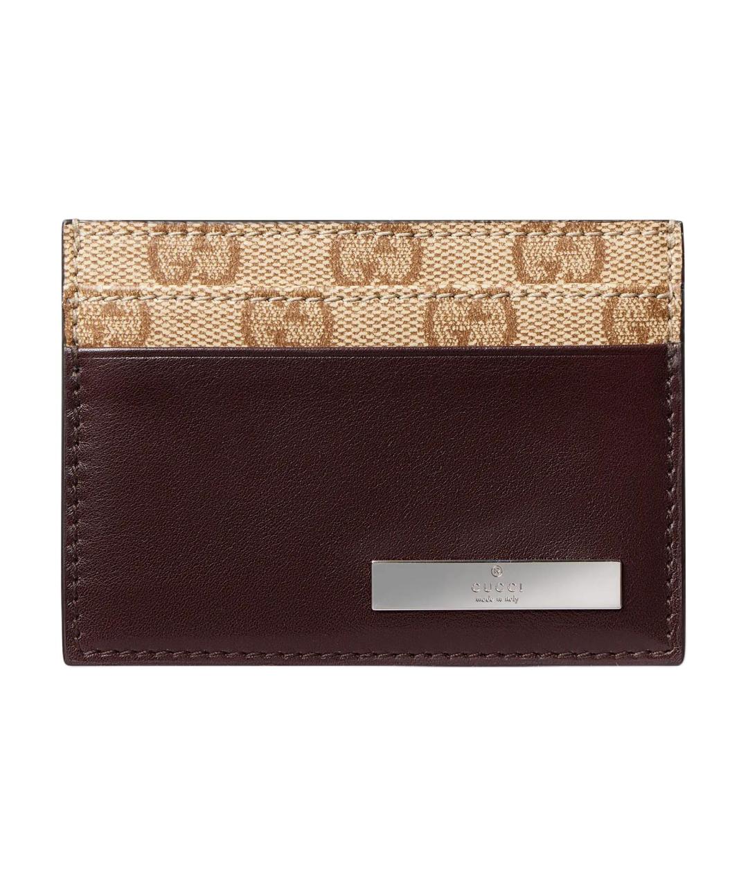GUCCI Коричневый кожаный кардхолдер, фото 1