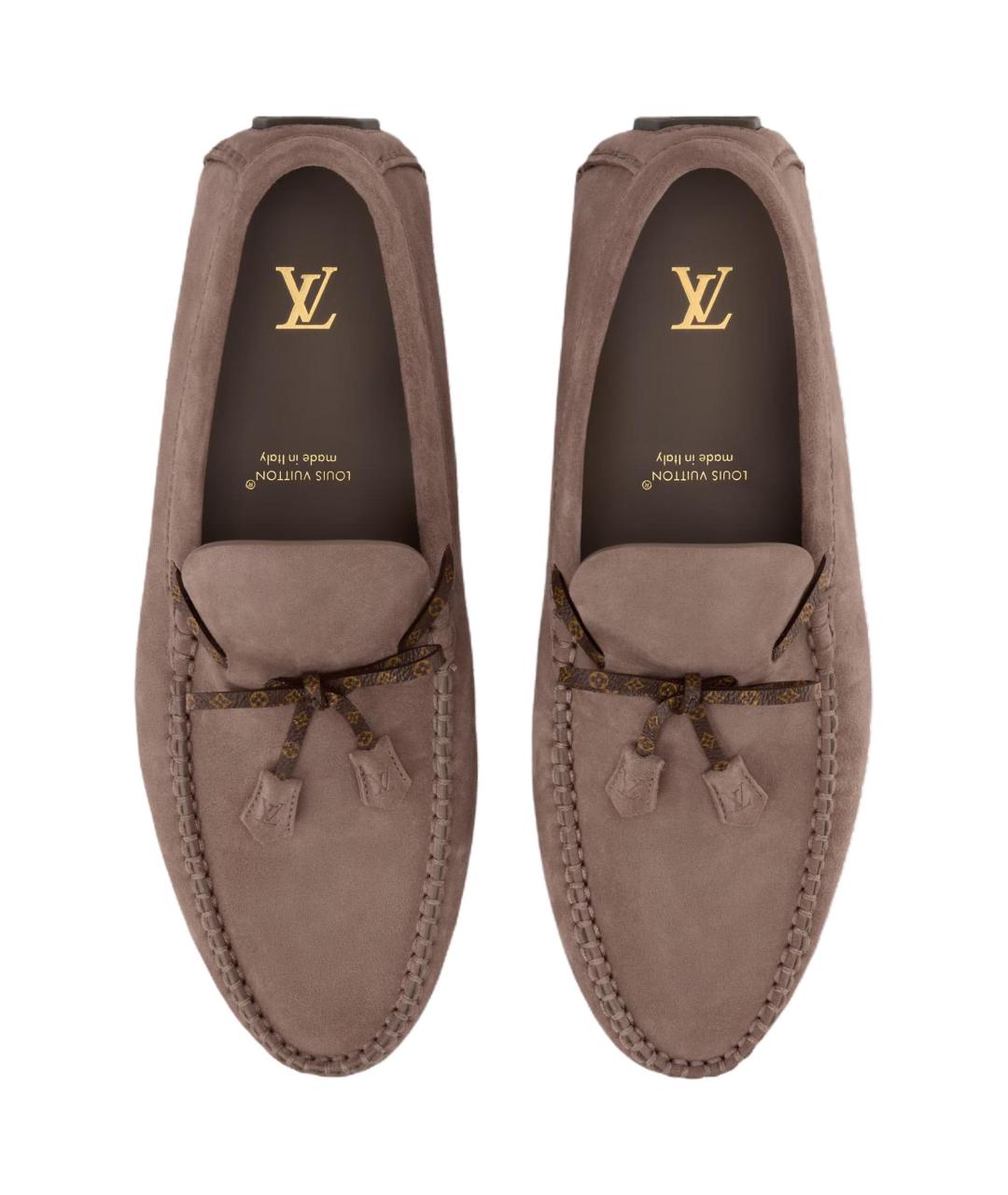 LOUIS VUITTON Коричневые кожаные лоферы, фото 4