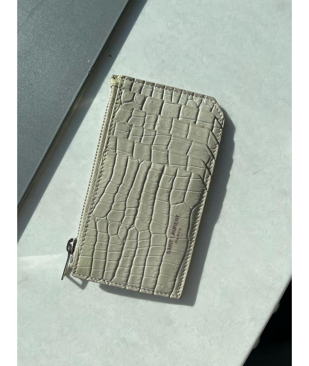 SAINT LAURENT Бежевый кошелек из экзотической кожи, фото 2