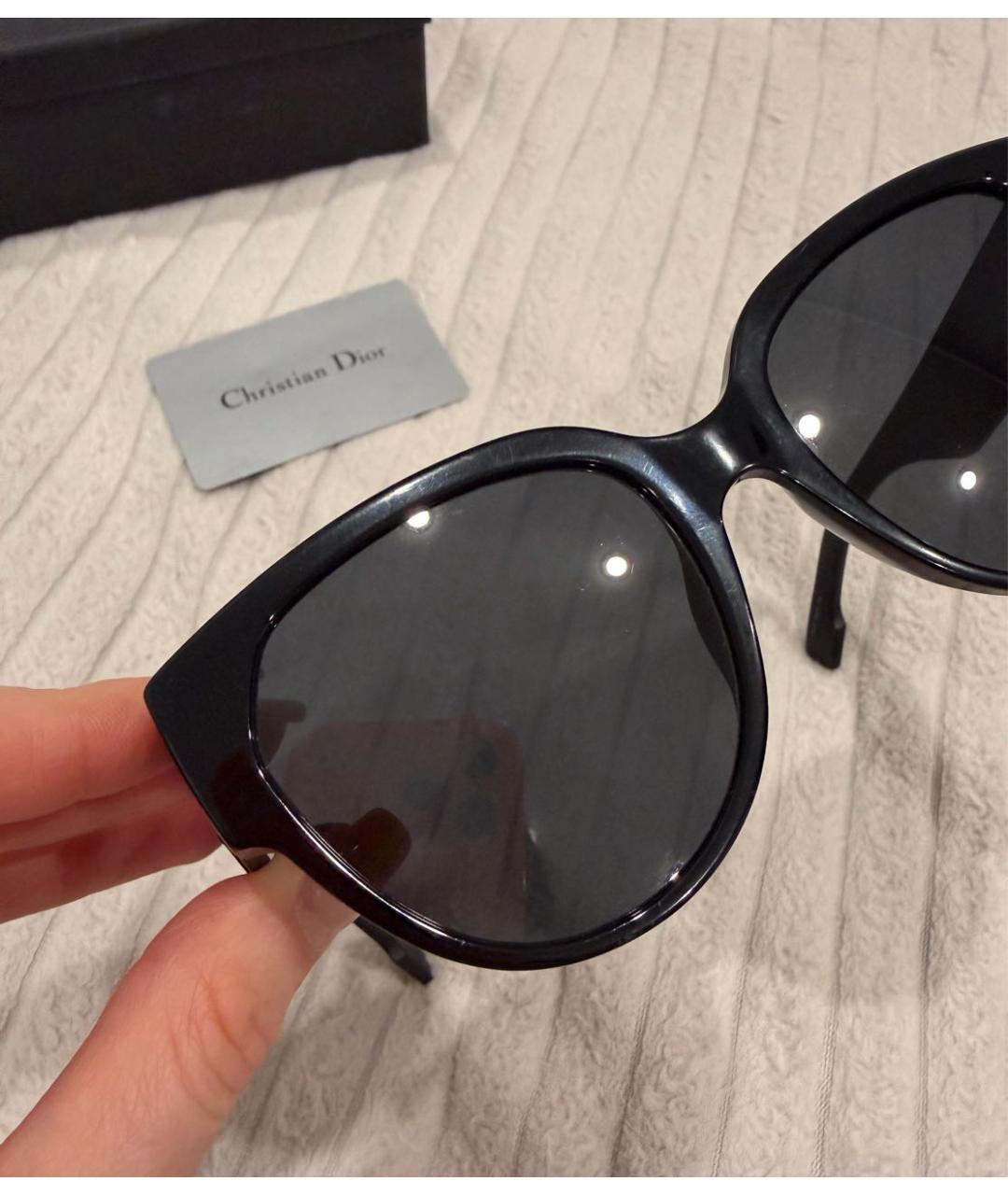 CHRISTIAN DIOR Черные пластиковые солнцезащитные очки, фото 3